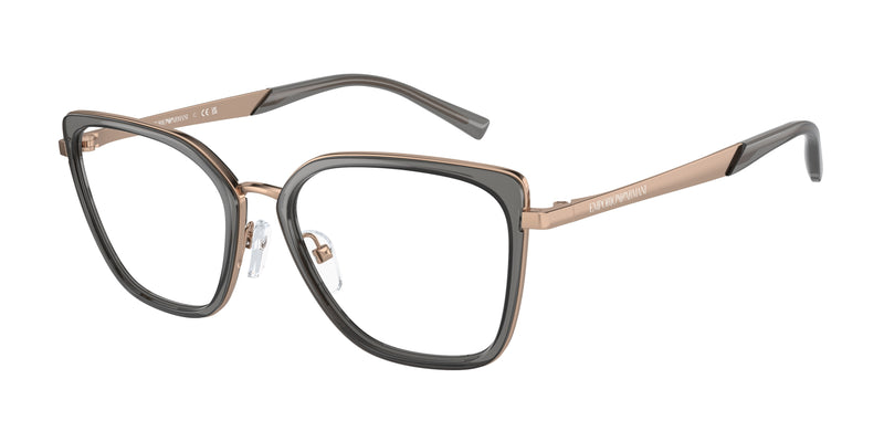 Emporio Armani EA1152 Cat Eye Eyeglasses 3361-Shiny Rose Gold 52-140-17 - Color Map Gold
