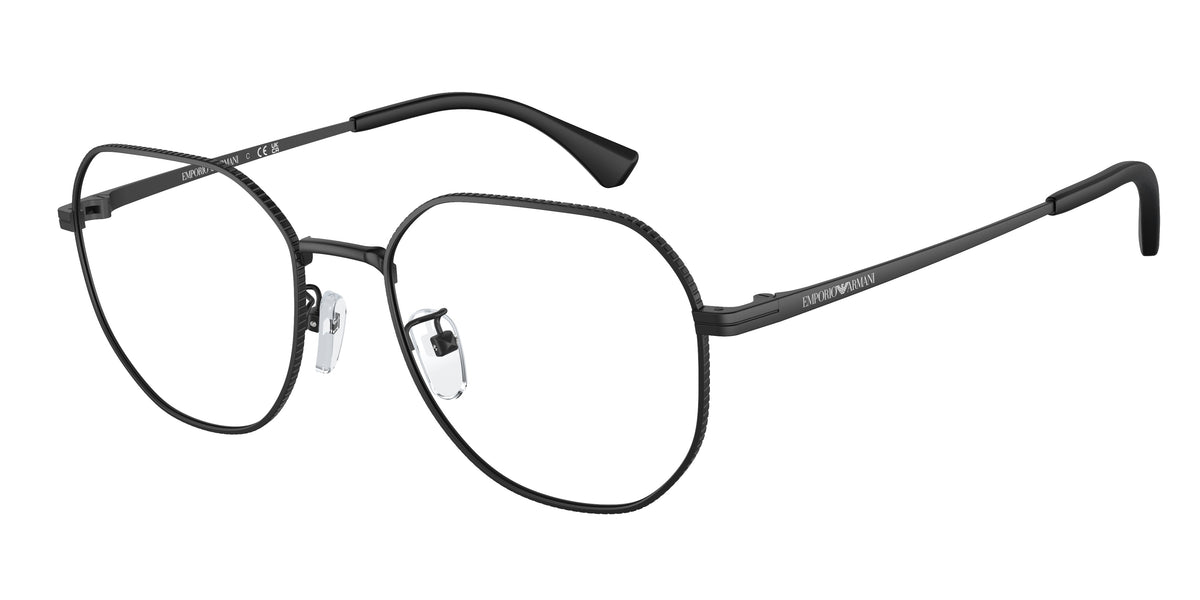 Emporio Armani EA1154D Round Eyeglasses 3001-Matte Black 54-145-19 - Color Map Black