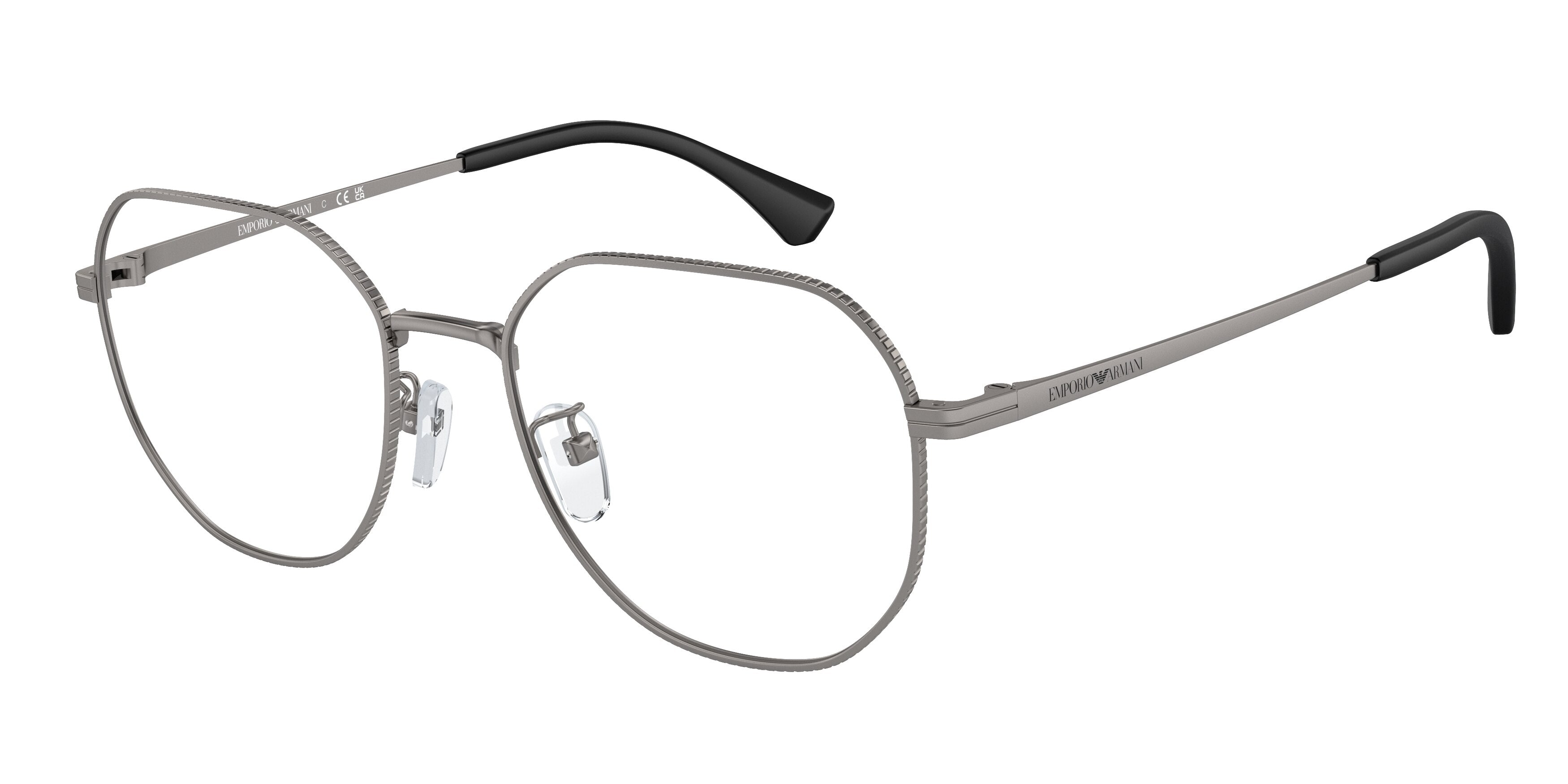 Emporio Armani EA1154D Round Eyeglasses 3003-Matte Gunmetal 54-145-19 - Color Map Grey