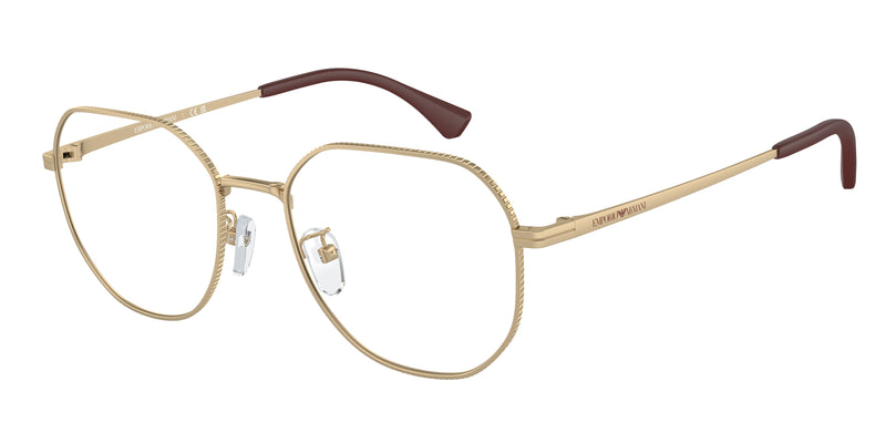 Emporio Armani EA1154D Round Eyeglasses 3371-Matte Pale Gold 54-145-19 - Color Map Gold