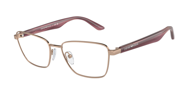 Emporio Armani EA1156 Irregular Eyeglasses 3011-Shiny Rose Gold 52-140-16 - Color Map Gold