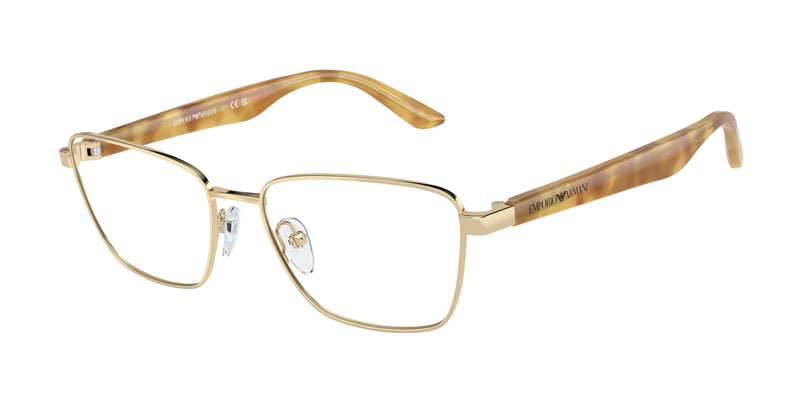 Emporio Armani EA1156 Irregular Eyeglasses 3013-Shiny Pale Gold 52-140-16 - Color Map Gold