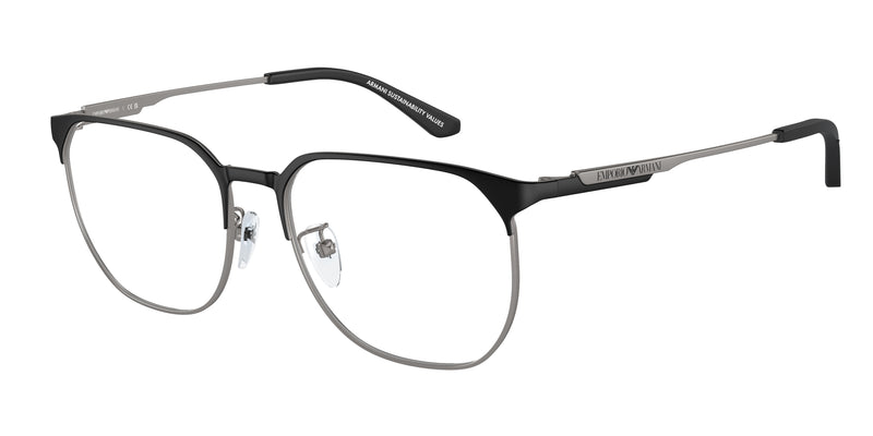 Emporio Armani EA1158D Phantos Eyeglasses 3001-Matte Black/Gunmetal 54-145-17 - Color Map Black