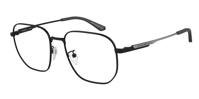 Emporio Armani EA1159D Pilot Eyeglasses 3001-Matte Black 54-145-18 - Color Map Black