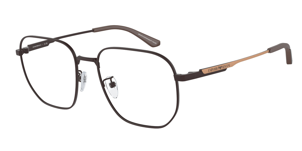 Emporio Armani EA1159D Pilot Eyeglasses 3201-Matte Brown 54-145-18 - Color Map Brown