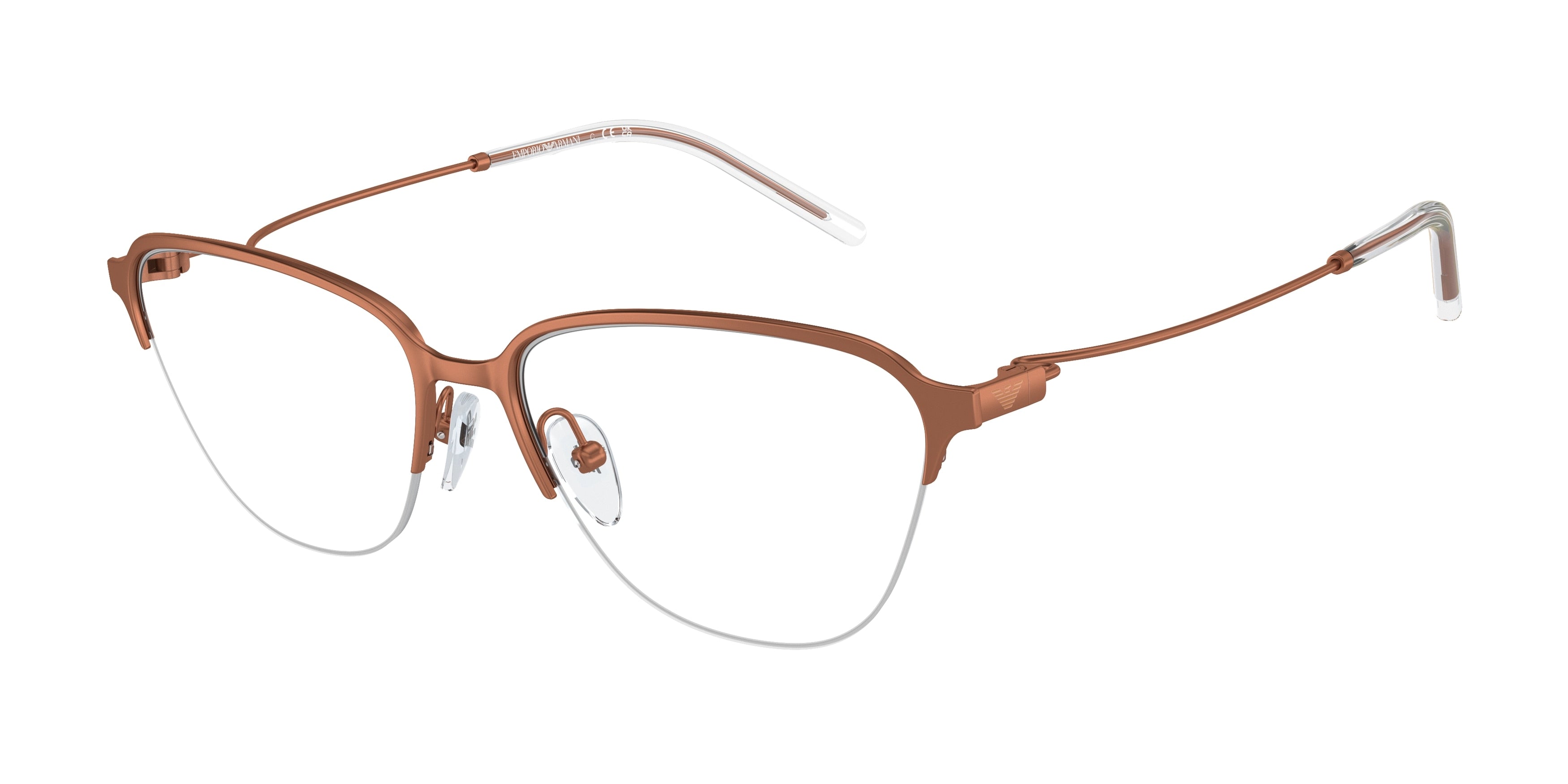 Emporio Armani EA1161 Irregular Eyeglasses 3381-Shiny Brown 54-140-16 - Color Map Brown