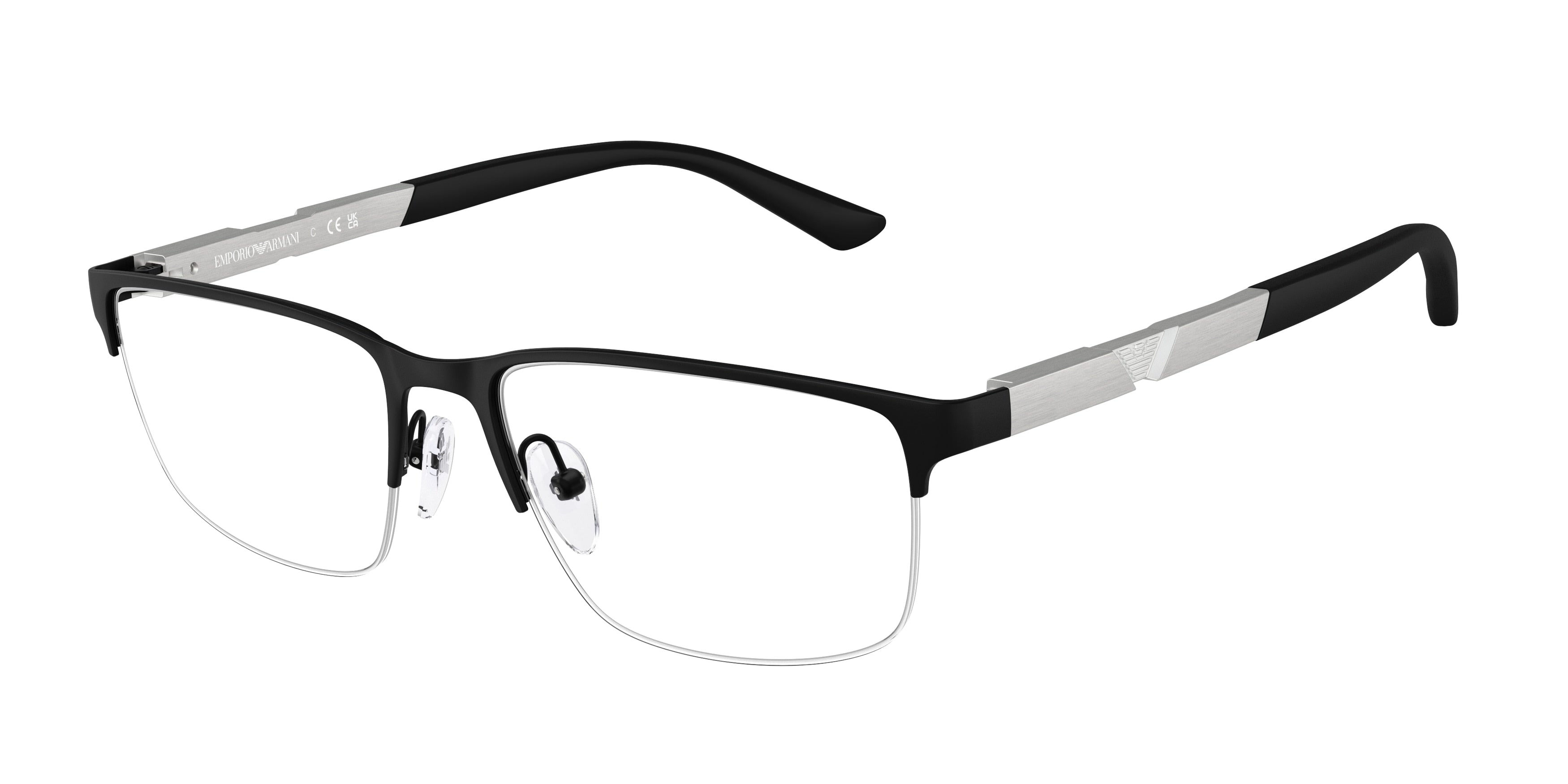 Emporio Armani EA1164 Rectangle Eyeglasses 3001-Matte Black 56-145-17 - Color Map Black