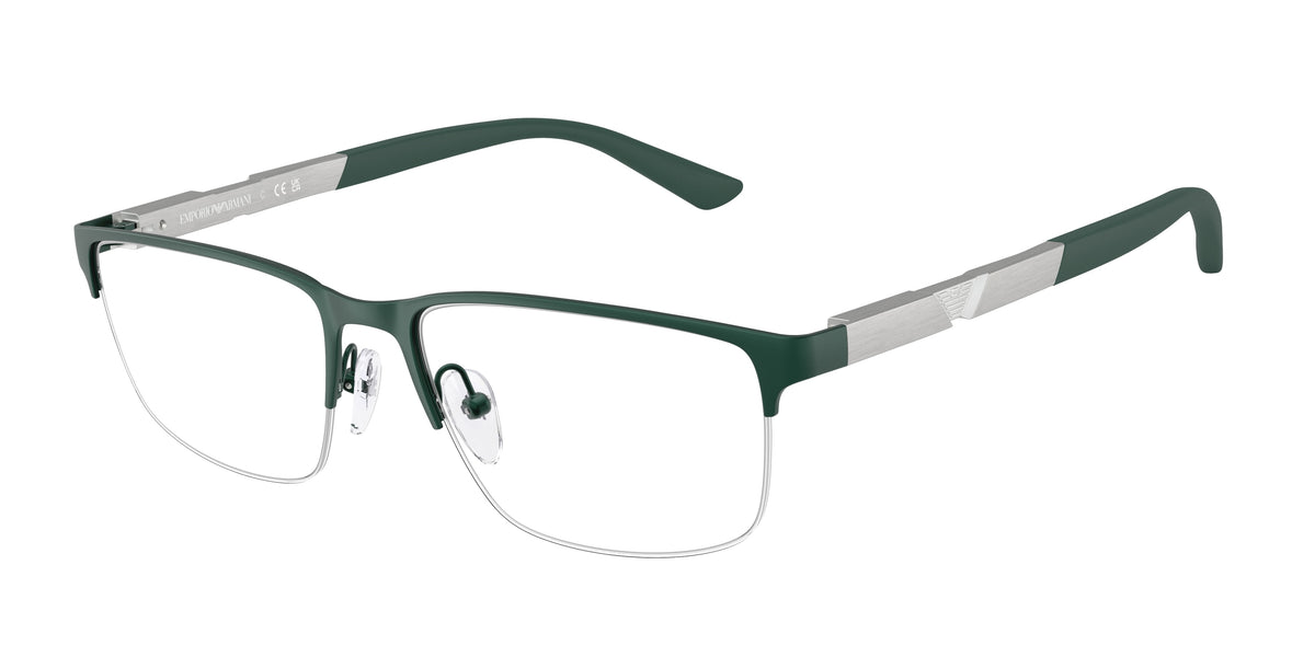 Emporio Armani EA1164 Rectangle Eyeglasses 3017-Matte Green 56-145-17 - Color Map Green