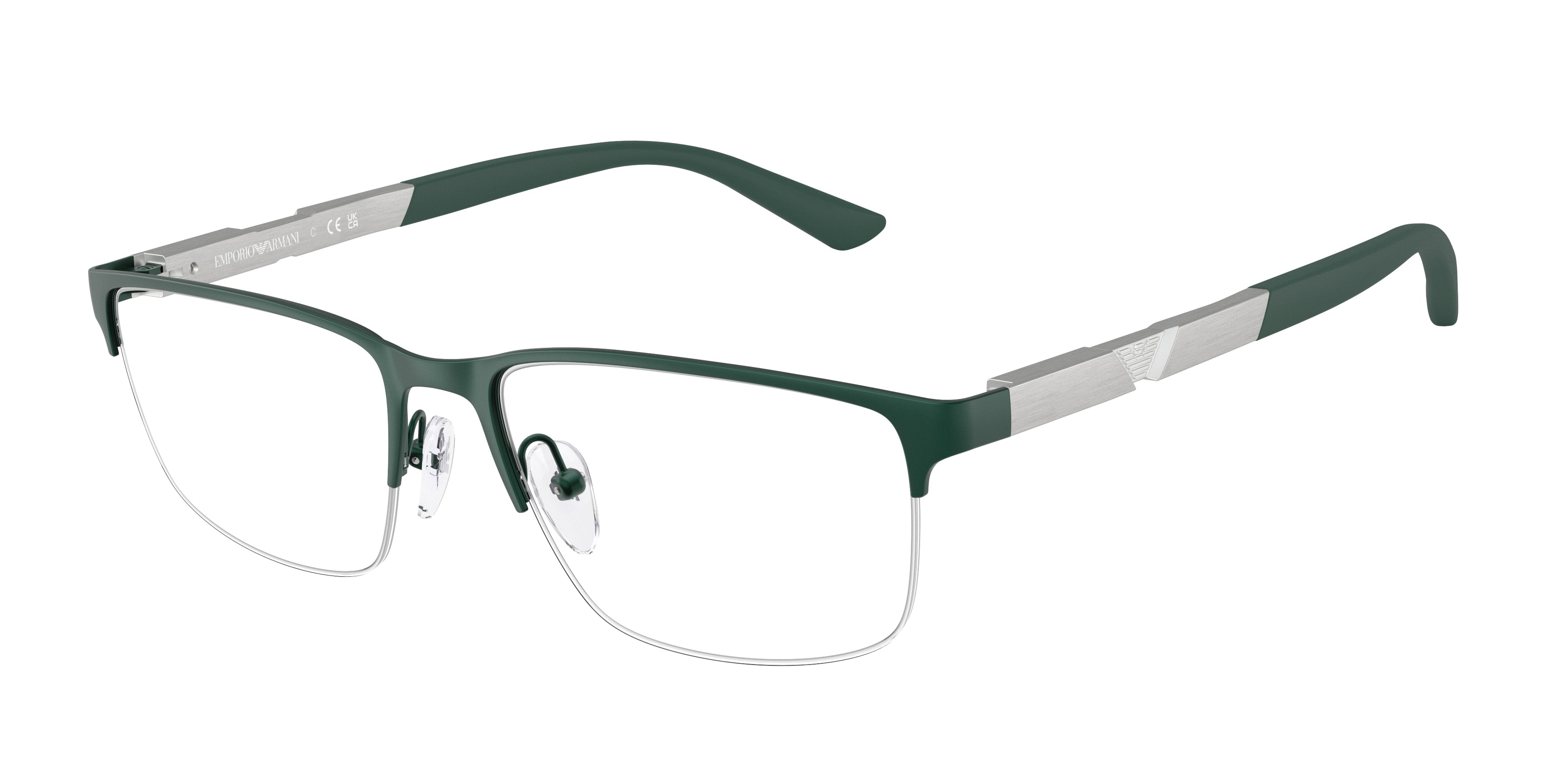 Emporio Armani EA1164 Rectangle Eyeglasses 3017-Matte Green 56-145-17 - Color Map Green