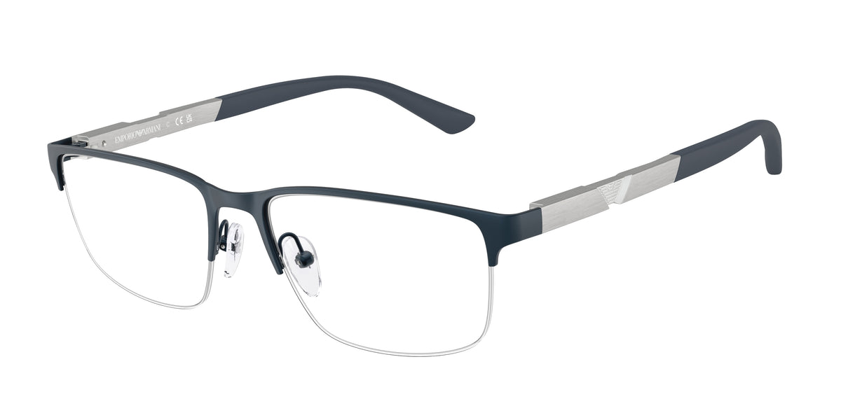 Emporio Armani EA1164 Rectangle Eyeglasses 3042-Matte Blue 56-145-17 - Color Map Blue