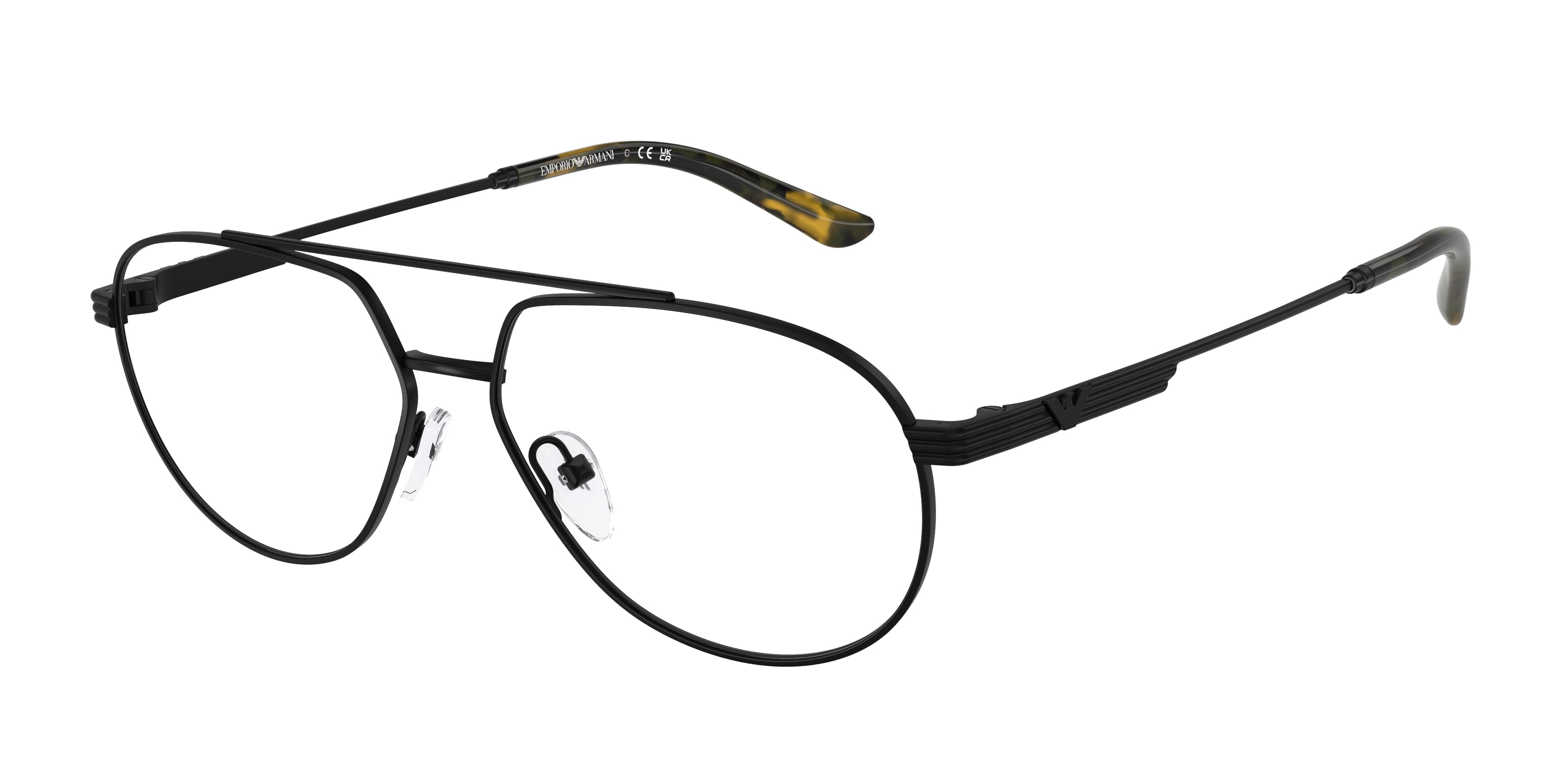 Emporio Armani EA1165 Pilot Eyeglasses 3001-Matte Black 56-145-14 - Color Map Black