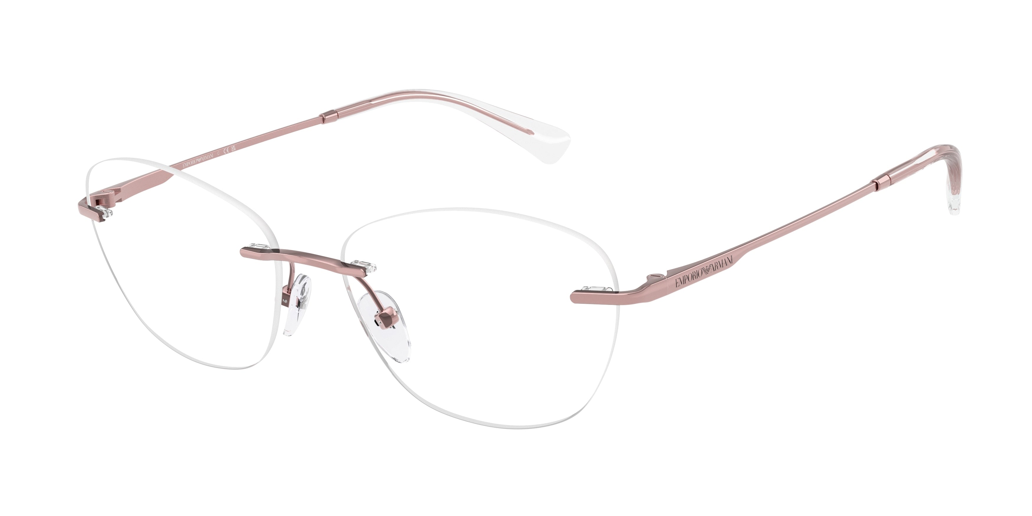 Emporio Armani EA1167 Phantos Eyeglasses 3390-Shiny Metallic Pink 55-140-16 - Color Map Pink