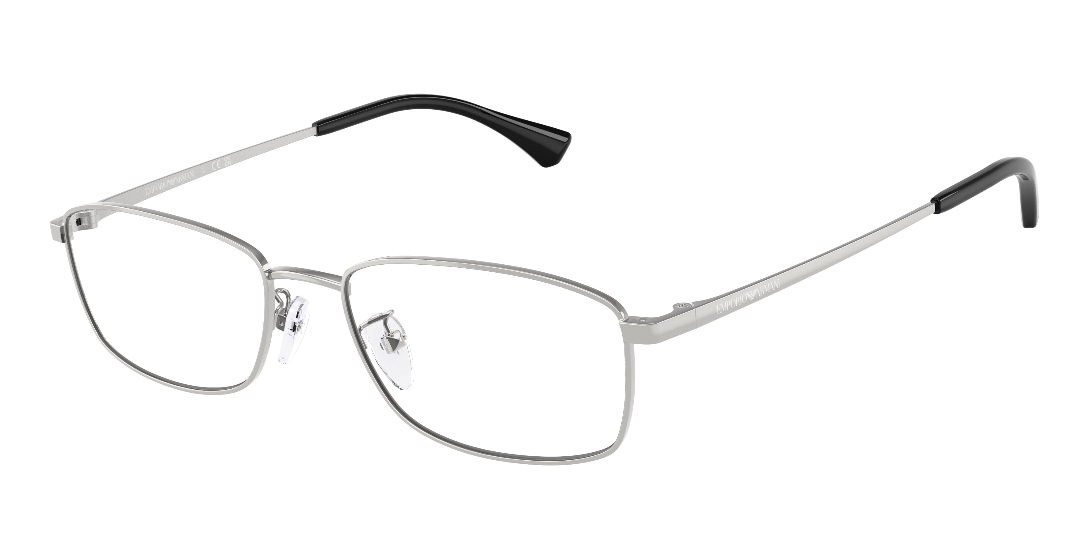 Emporio Armani EA1169D Pillow Eyeglasses  3015-Shiny Silver 55-145-18 - Color Map Silver