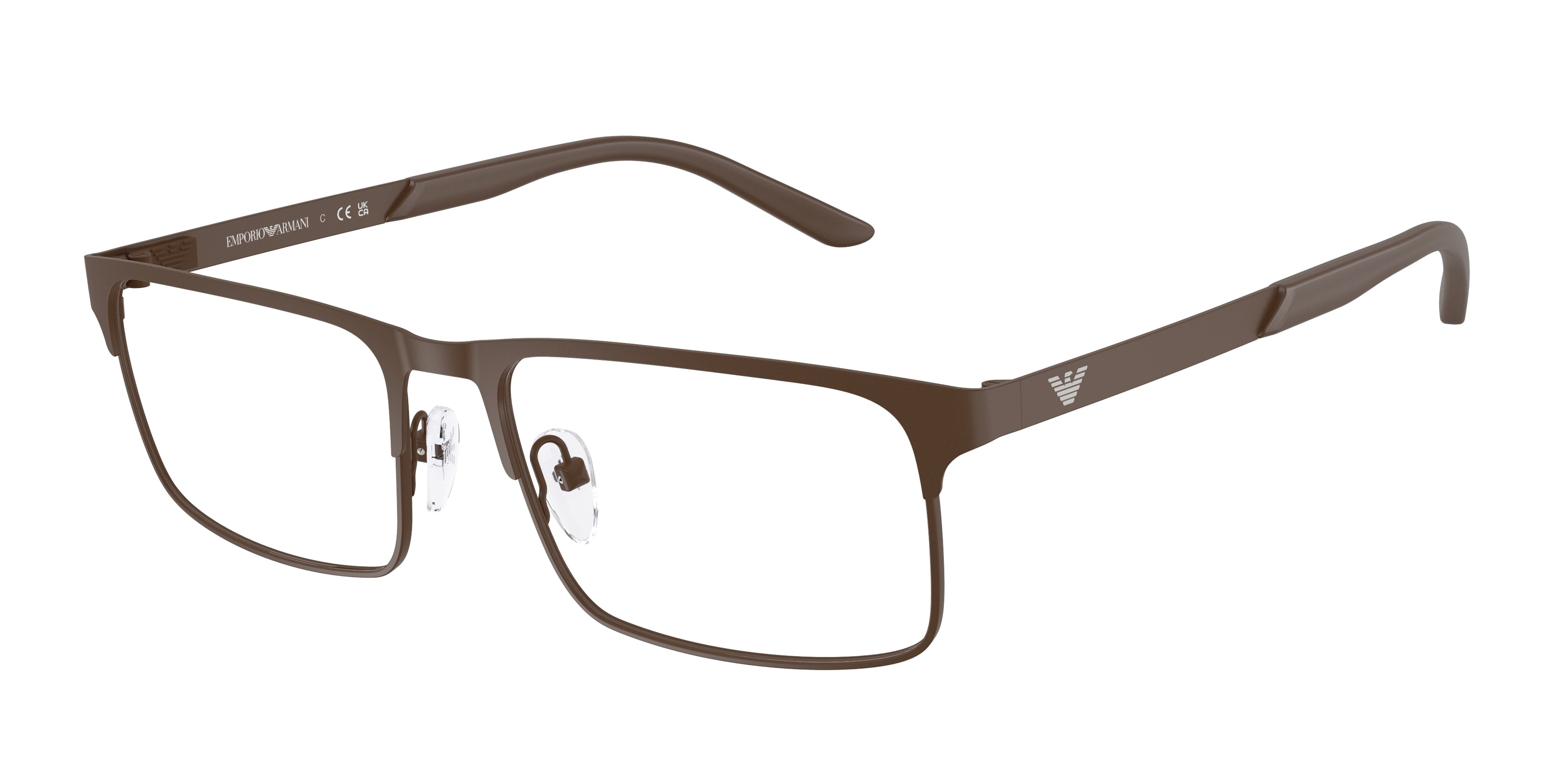 Emporio Armani EA1170 Rectangle Eyeglasses 3397-Matte Brown 55-145-17 - Color Map Brown