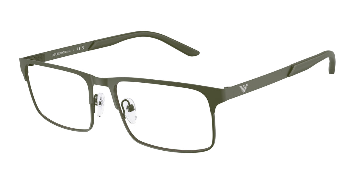 Emporio Armani EA1170 Rectangle Eyeglasses 3399-Matte Green 55-145-17 - Color Map Green