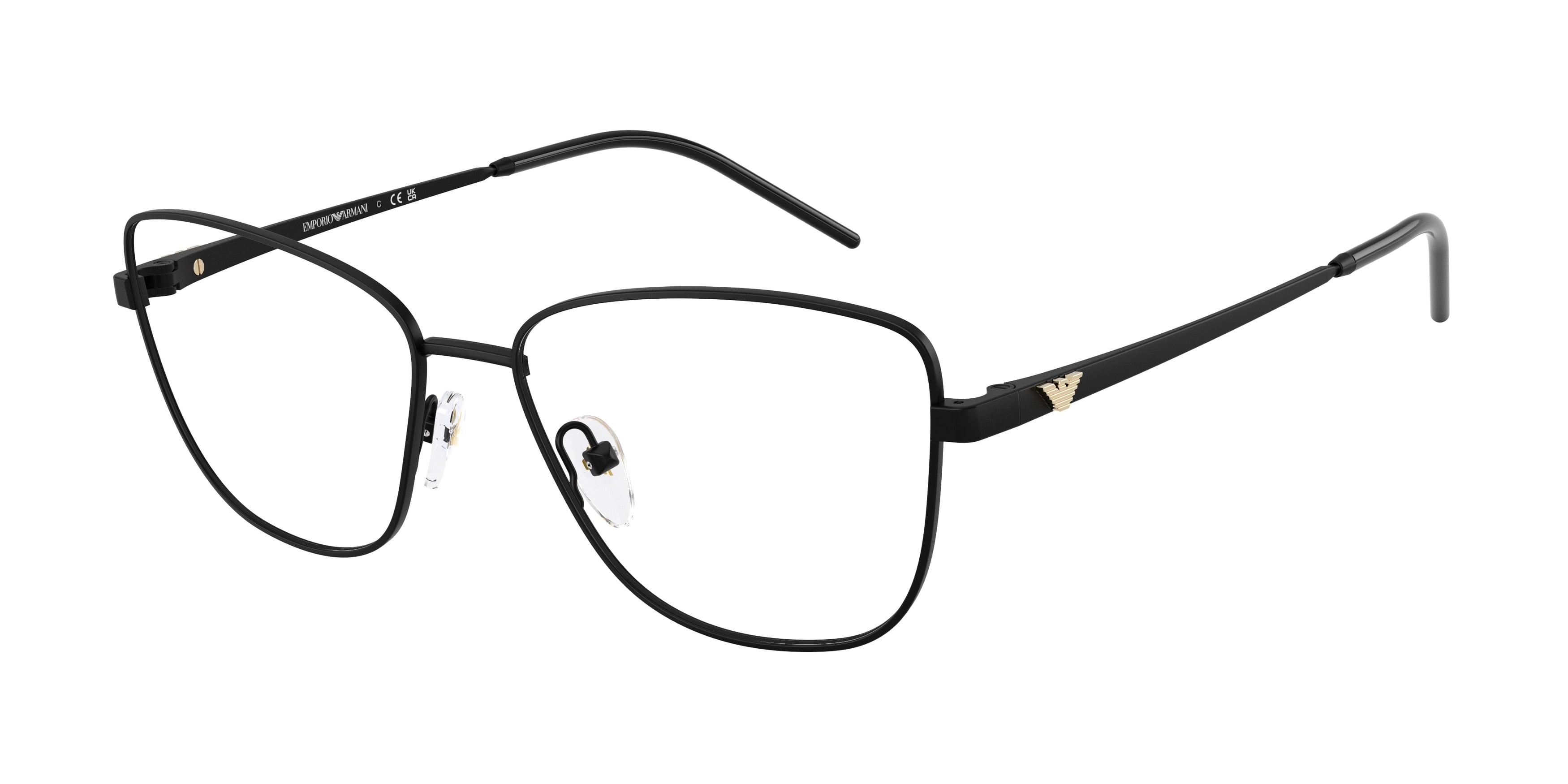 Emporio Armani EA1172 Irregular Eyeglasses  3001-Matte Black 55-140-16 - Color Map Black
