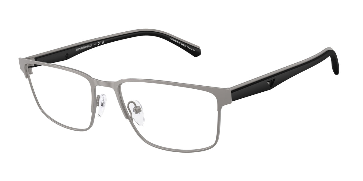 Emporio Armani EA1175 Rectangle Eyeglasses 3003-Matte Gunmetal 56-145-18 - Color Map Grey