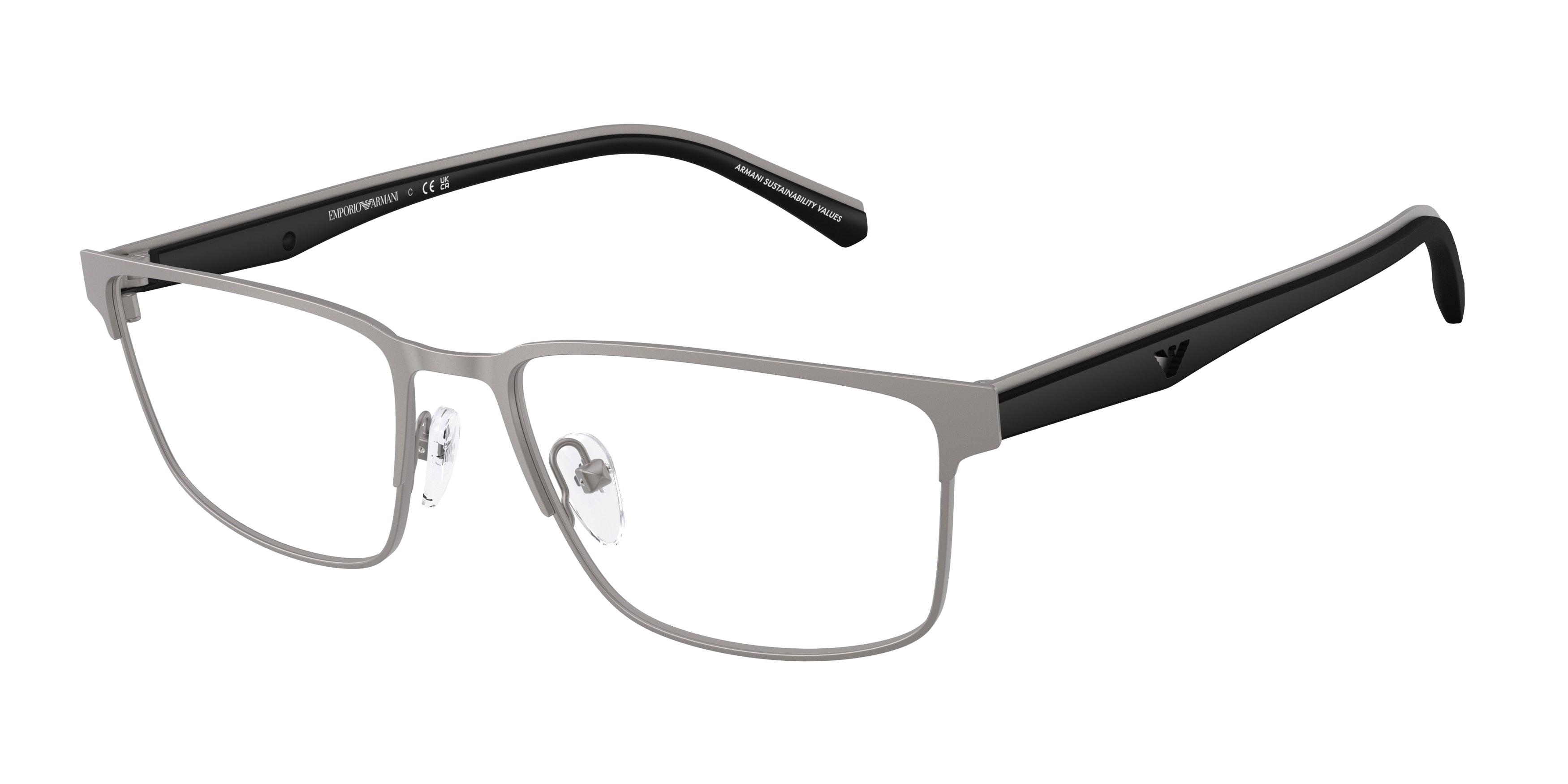Emporio Armani EA1175 Rectangle Eyeglasses  3003-Matte Gunmetal 56-145-18 - Color Map Grey