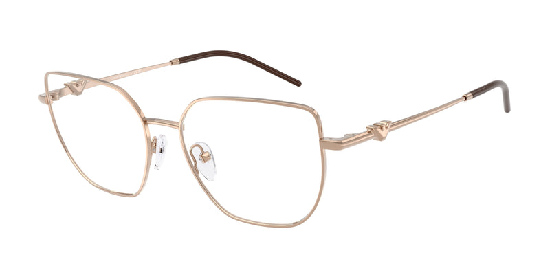 Emporio Armani EA1176 Irregular Eyeglasses 3011-Shiny Rose Gold 53-140-16 - Color Map Gold