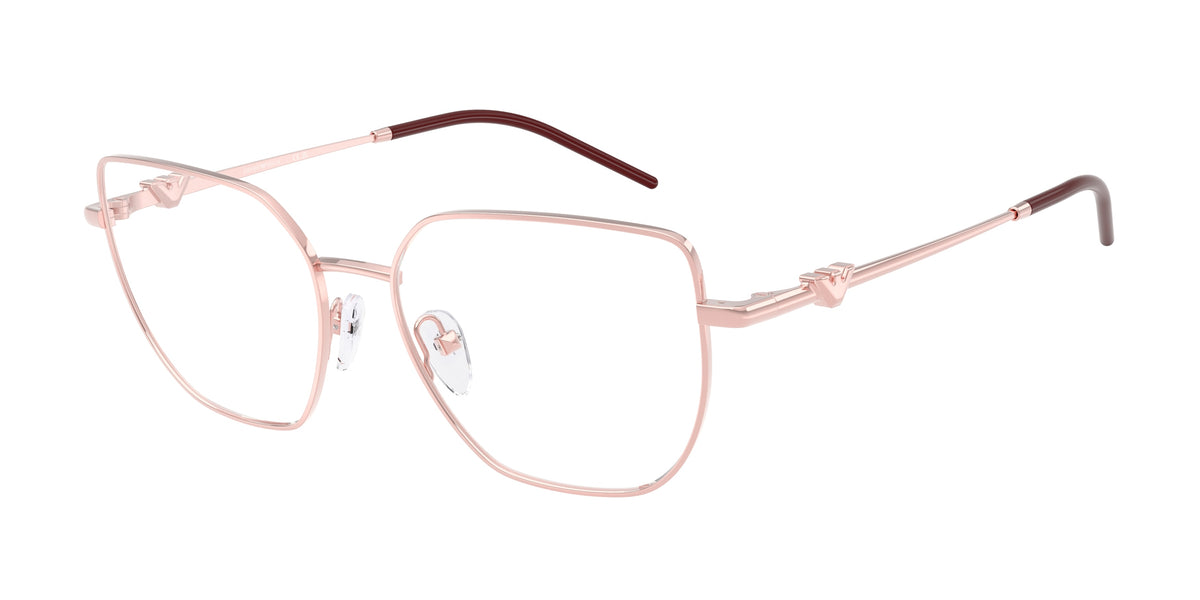 Emporio Armani EA1176 Irregular Eyeglasses 3426-Metal Pink 53-140-16 - Color Map Pink