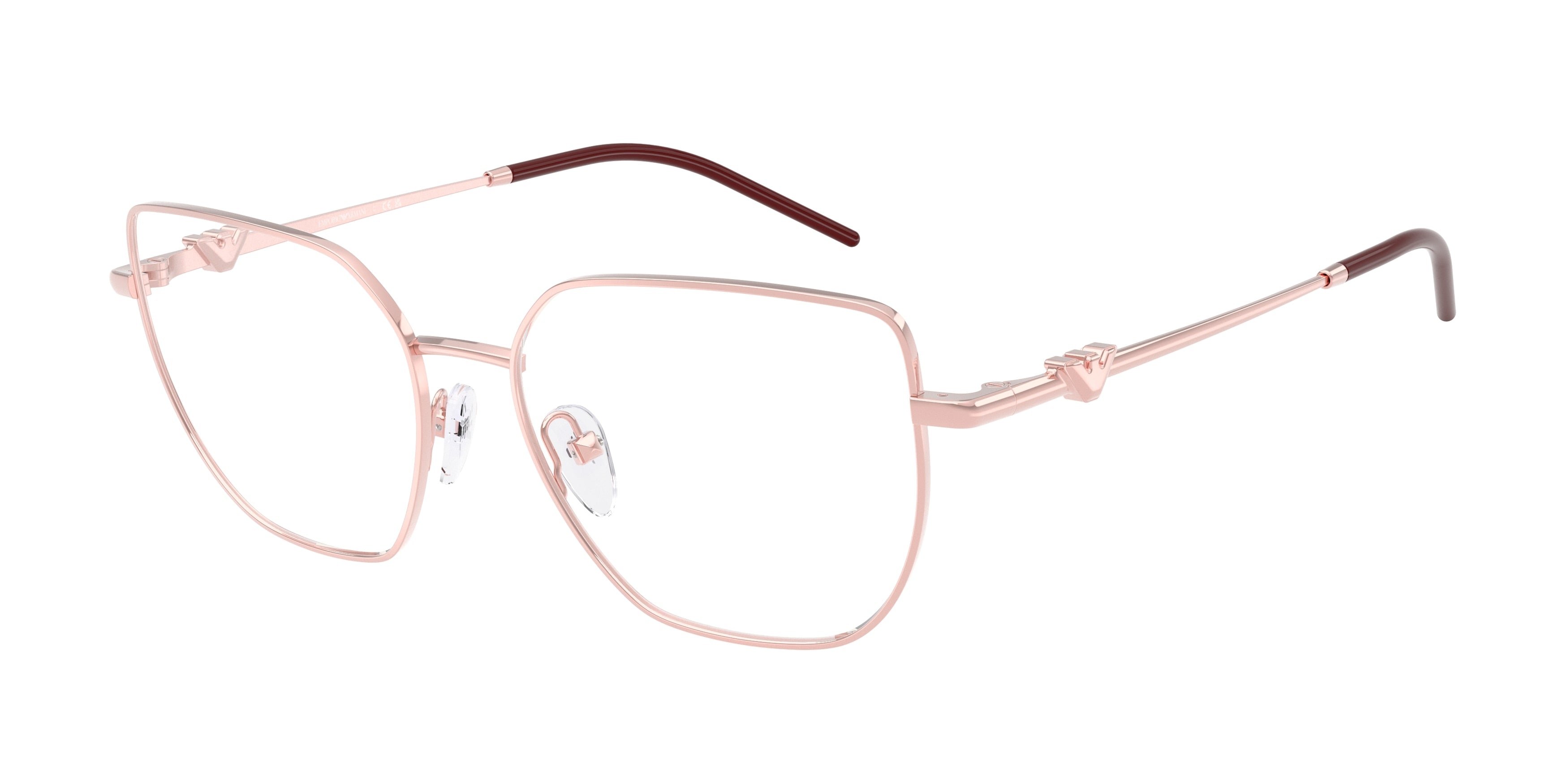 Emporio Armani EA1176 Irregular Eyeglasses  3426-Metal Pink 53-140-16 - Color Map Pink