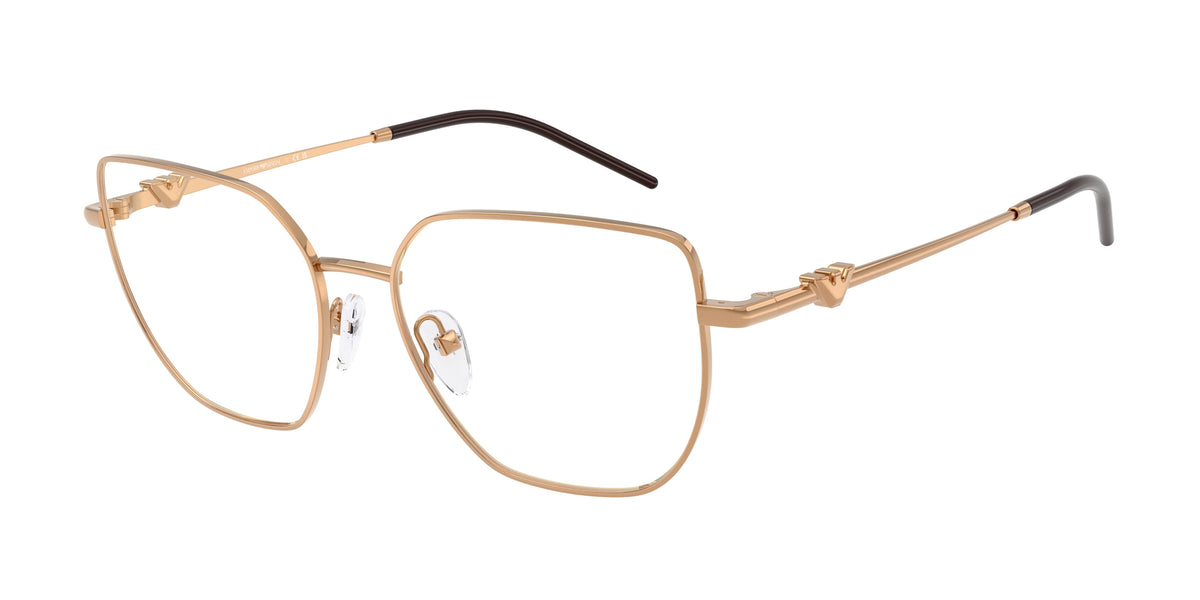Emporio Armani EA1176 Irregular Eyeglasses 3427-Metal Brown 53-140-16 - Color Map Brown