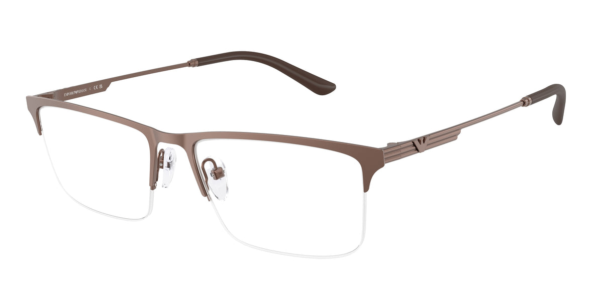 Emporio Armani EA1177 Rectangle Eyeglasses 3006-Matte Bronze 57-145-18 - Color Map Copper