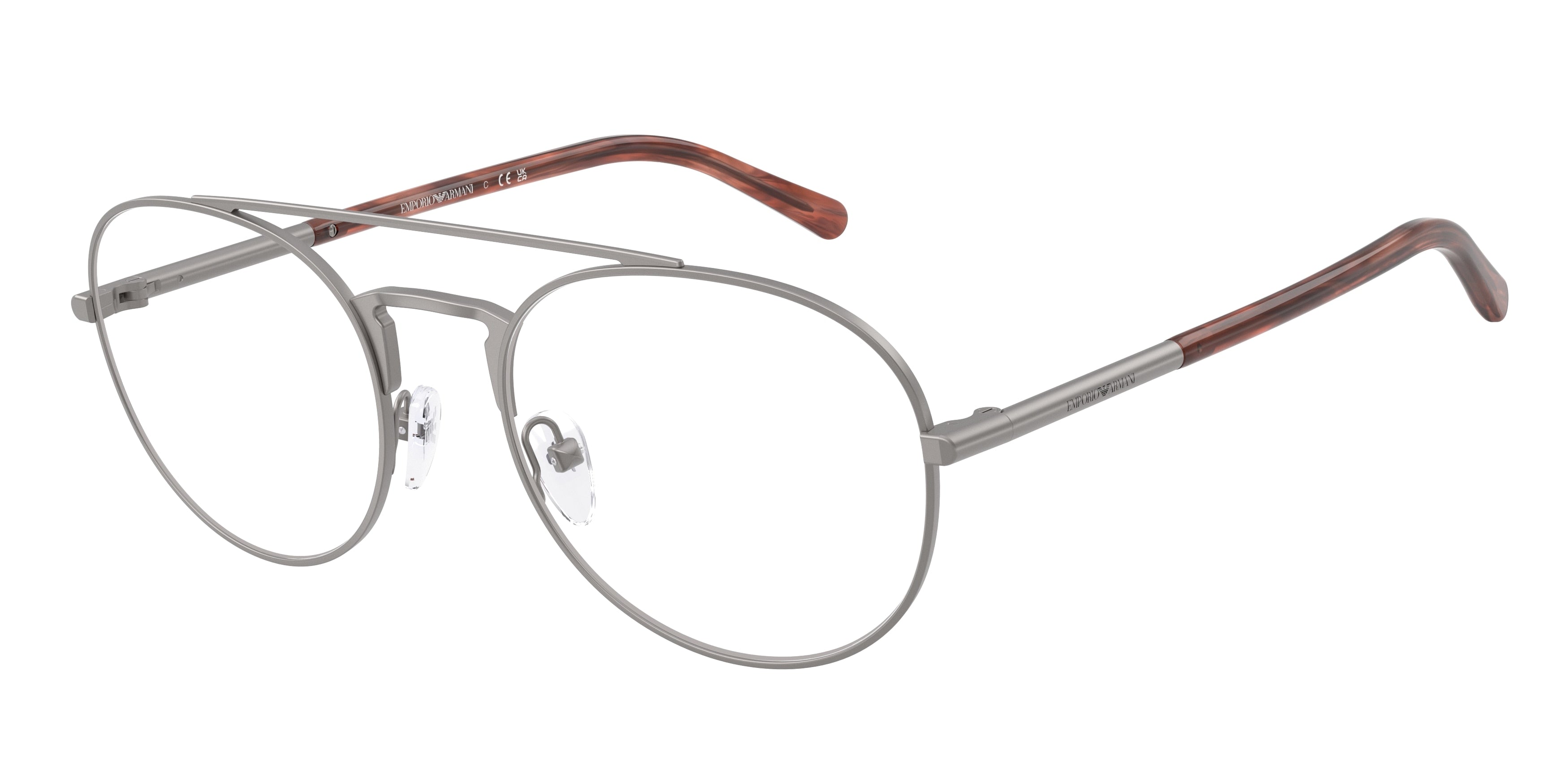 Emporio Armani EA1178 Pilot Eyeglasses  3423-Matte Gunmetal 55-145-20 - Color Map Grey