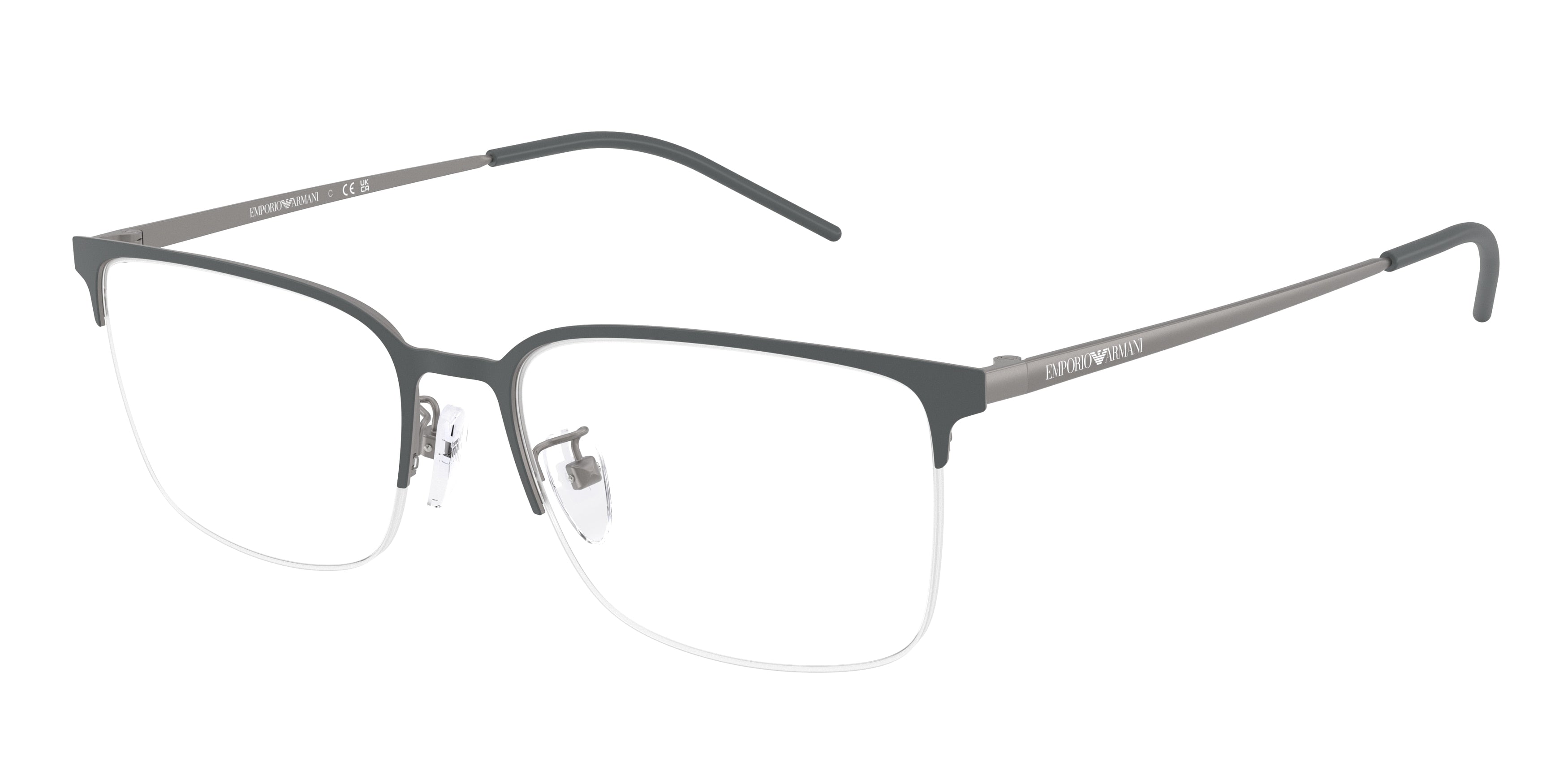 Emporio Armani EA1179D Irregular Eyeglasses 3010-Matte Grey 56-145-18 - Color Map Grey