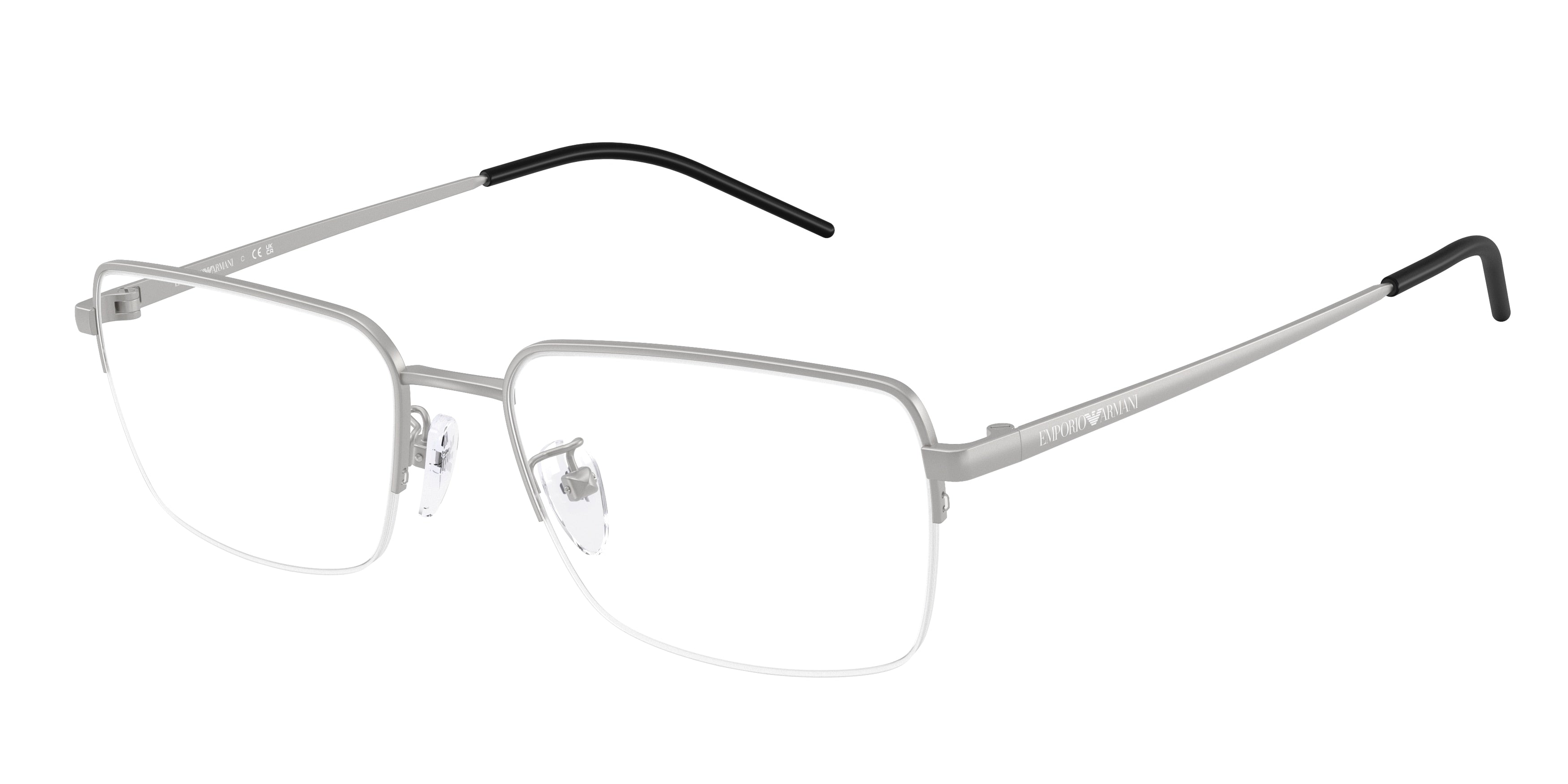 Emporio Armani EA1180D Pillow Eyeglasses  3015-Matte Silver 56-145-18 - Color Map Silver