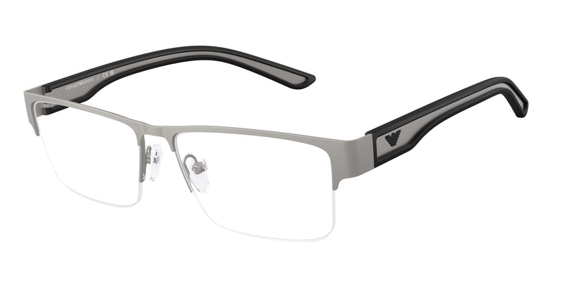 Emporio Armani EA1182 Rectangle Eyeglasses 3003-Rubber Gunmetal 57-145-16 - Color Map Grey