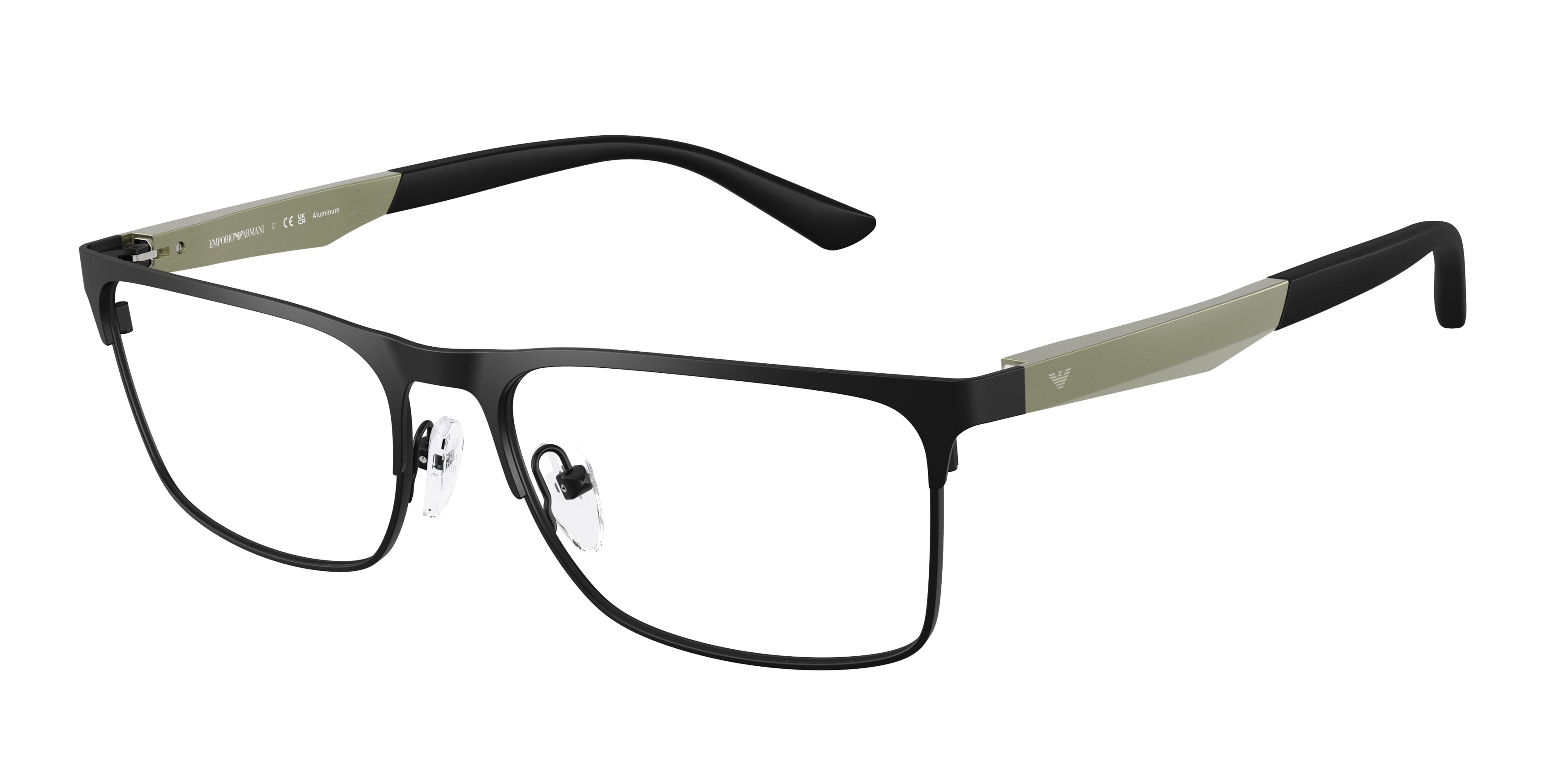 Emporio Armani EA1183 Rectangle Eyeglasses 3433-Matte Black 56-145-17 - Color Map Black
