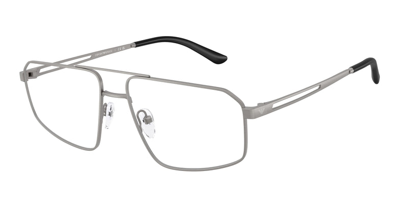 Emporio Armani EA1184 Pilot Eyeglasses 3032-Brushed Matte Gunmetal 58-145-16 - Color Map Grey