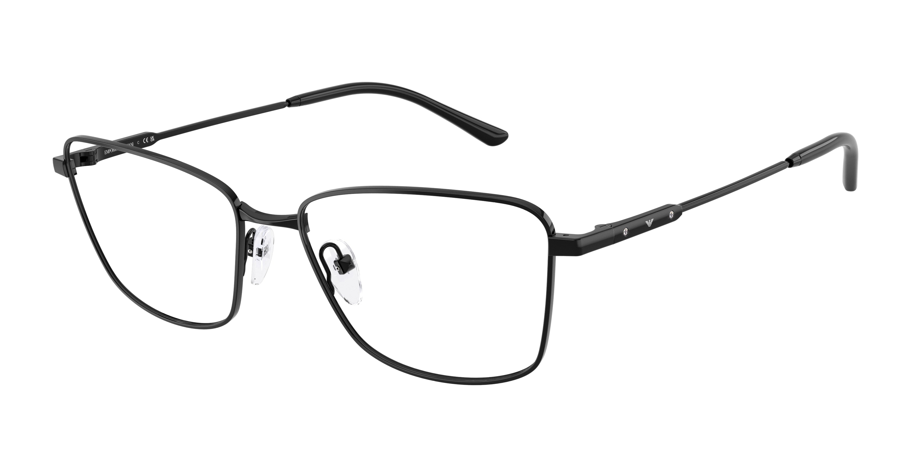 Emporio Armani EA1185B Irregular Eyeglasses 3014-Shiny Black 56-140-17 - Color Map Black
