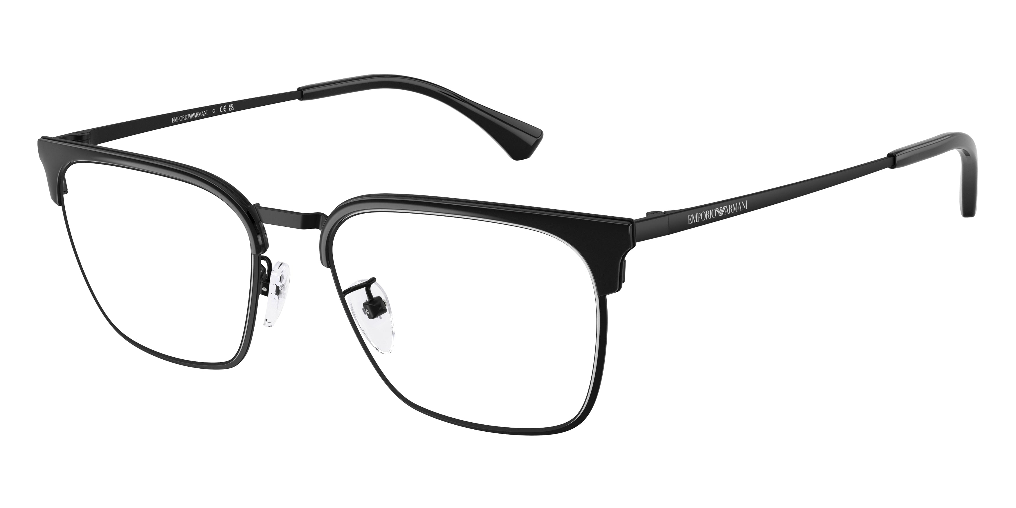 Emporio Armani EA1186D Square Eyeglasses 3001-Matte Black 55-145-19 - Color Map Black