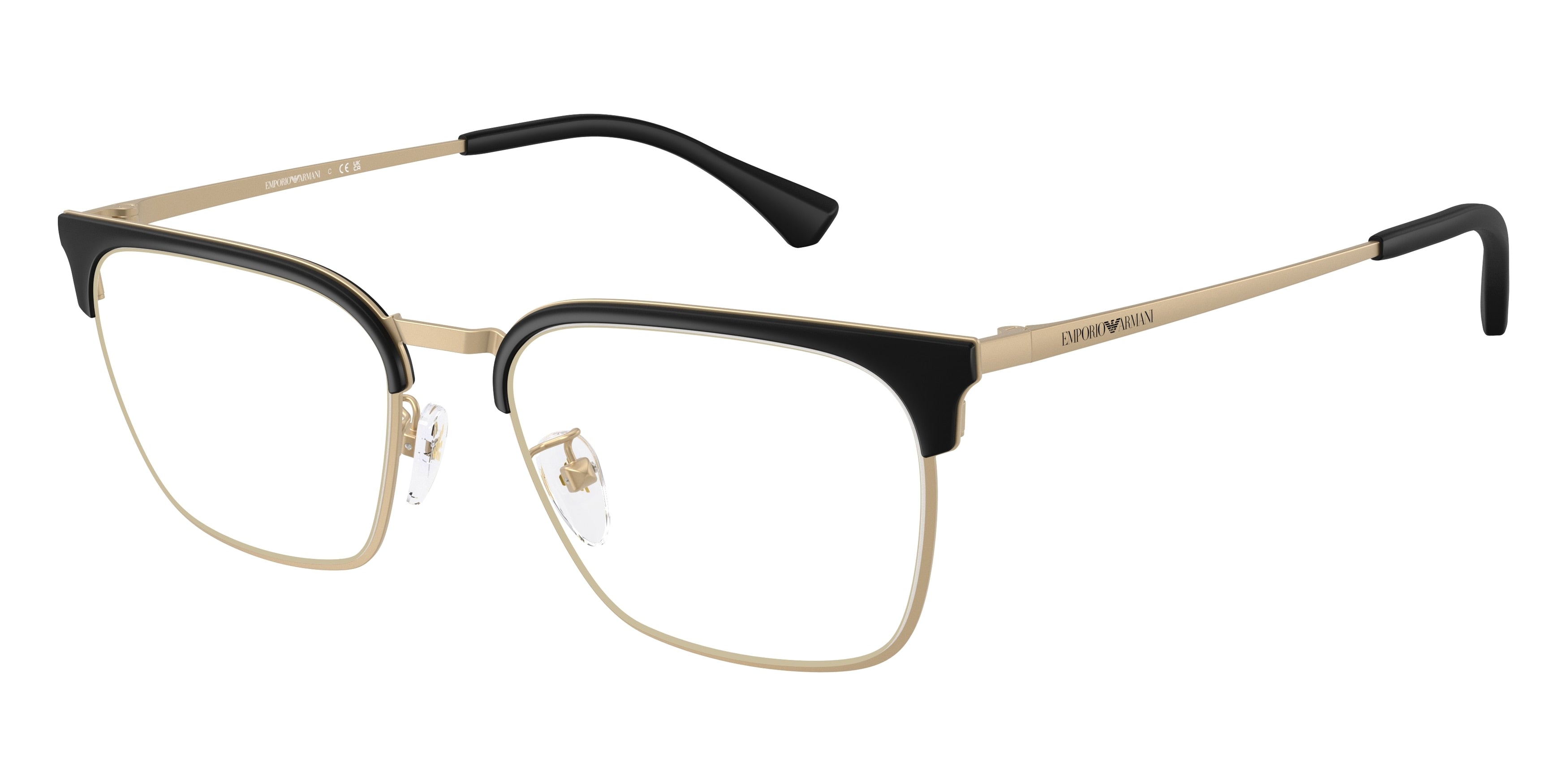 Emporio Armani EA1186D Square Eyeglasses 3002-Matte Pale Gold 55-145-19 - Color Map Gold