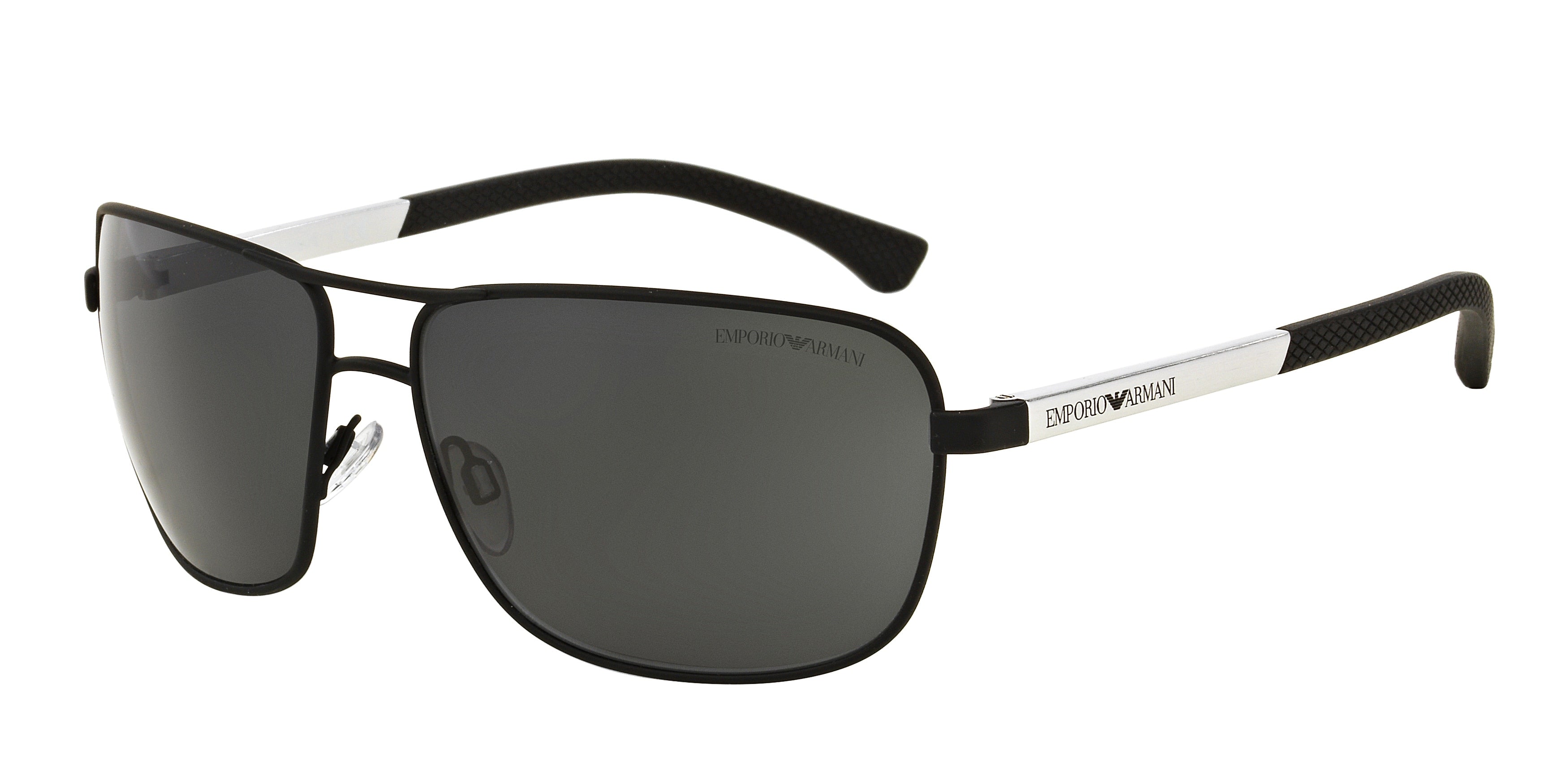 Emporio Armani EA2033 Rectangle Sunglasses 309487-Rubber Black 64-130-15 - Color Map Black