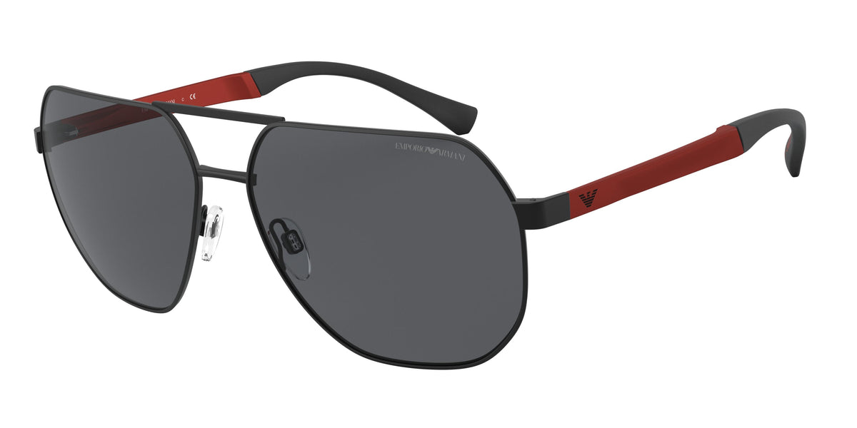 Emporio Armani EA2099D Square Sunglasses 333087-Matte Black 61-145-15 - Color Map Black