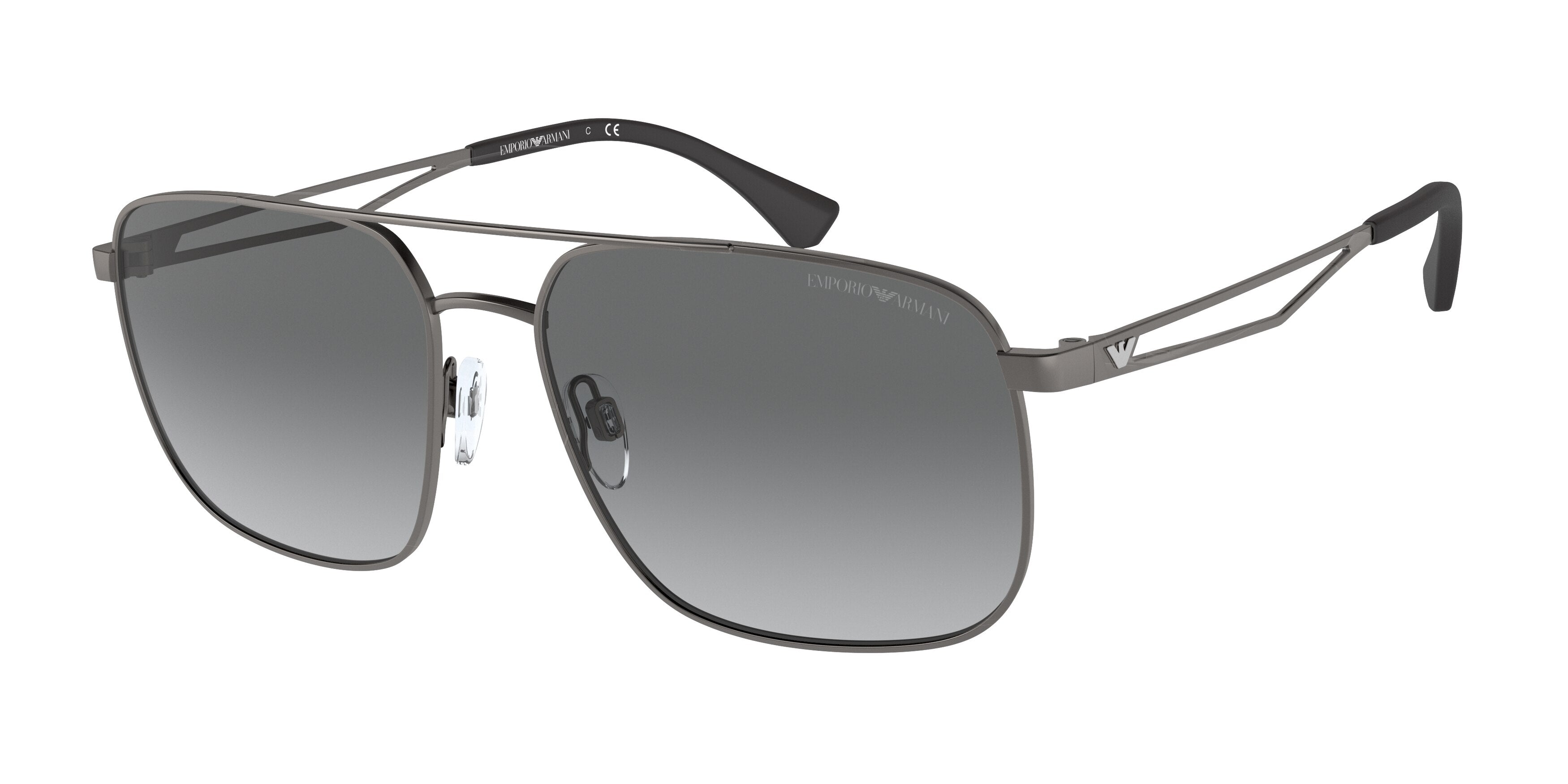 Emporio Armani EA2106 Pilot Sunglasses 30038G-Matte Gunmetal 58-145-16 - Color Map Grey