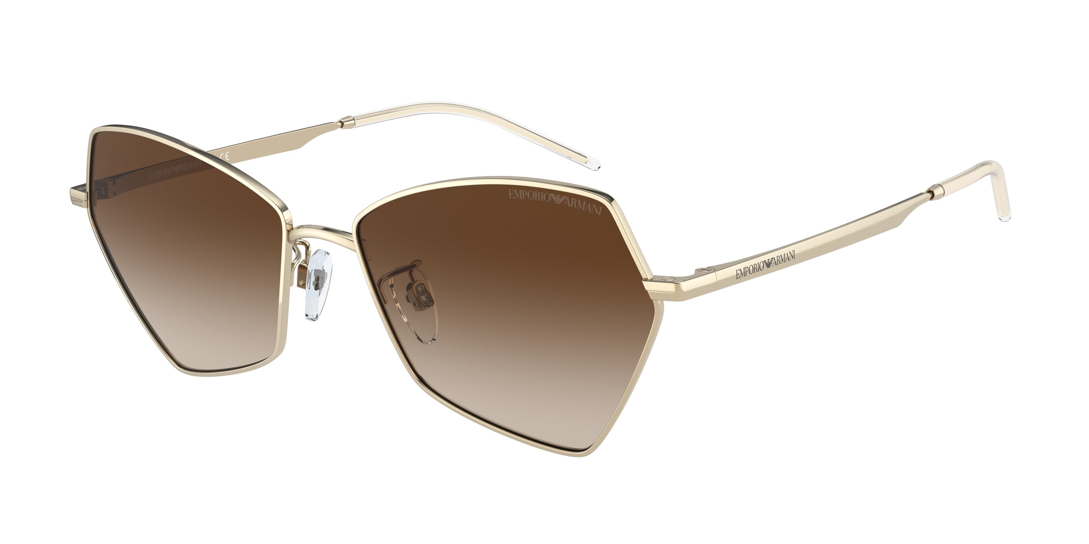 Emporio Armani EA2127 Butterfly Sunglasses 301313-Shiny Pale Gold 56-140-16 - Color Map Gold