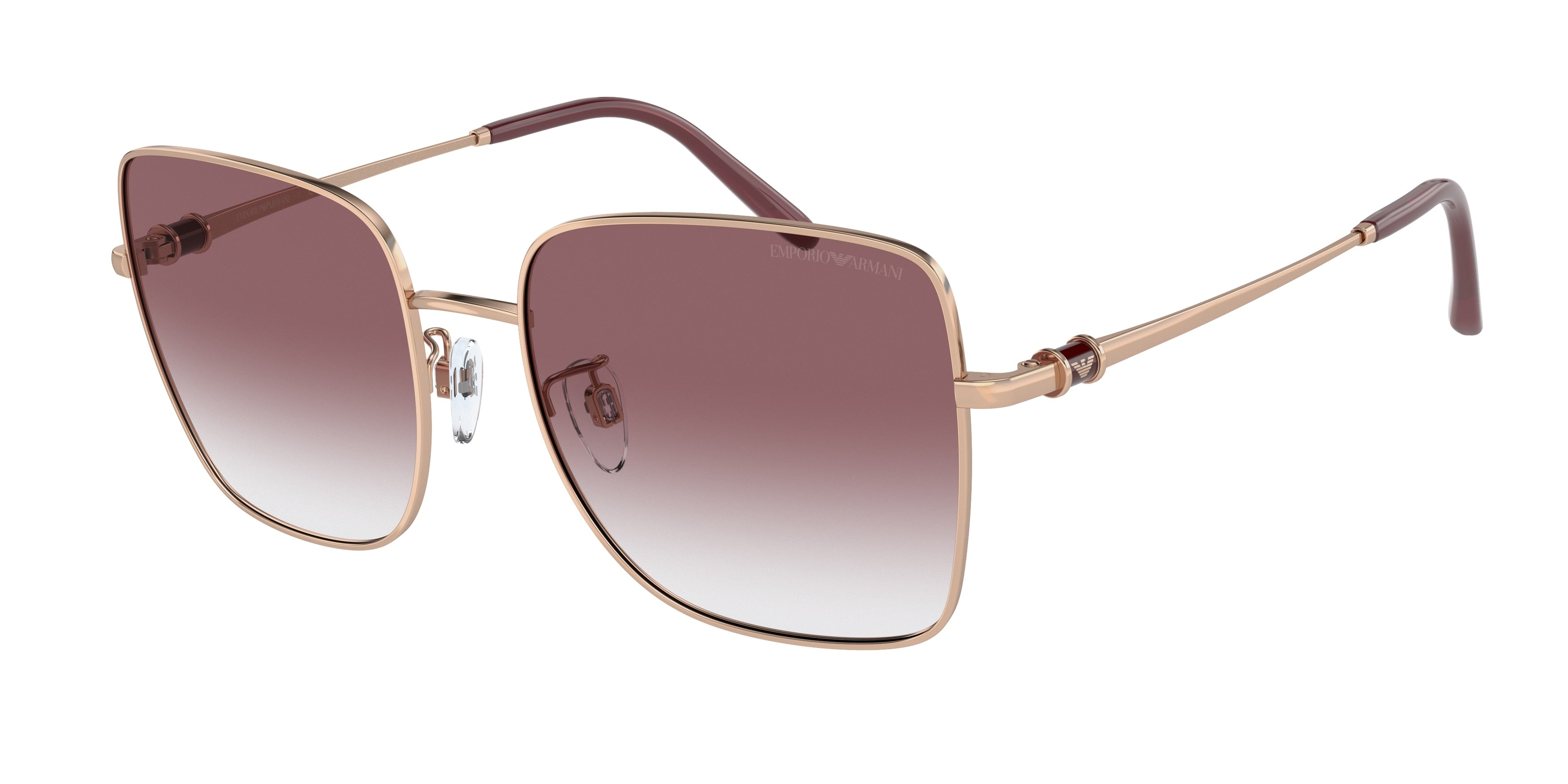 Emporio Armani EA2128D Rectangle Sunglasses 30118H-Shiny Rose Gold 56-140-18 - Color Map Gold
