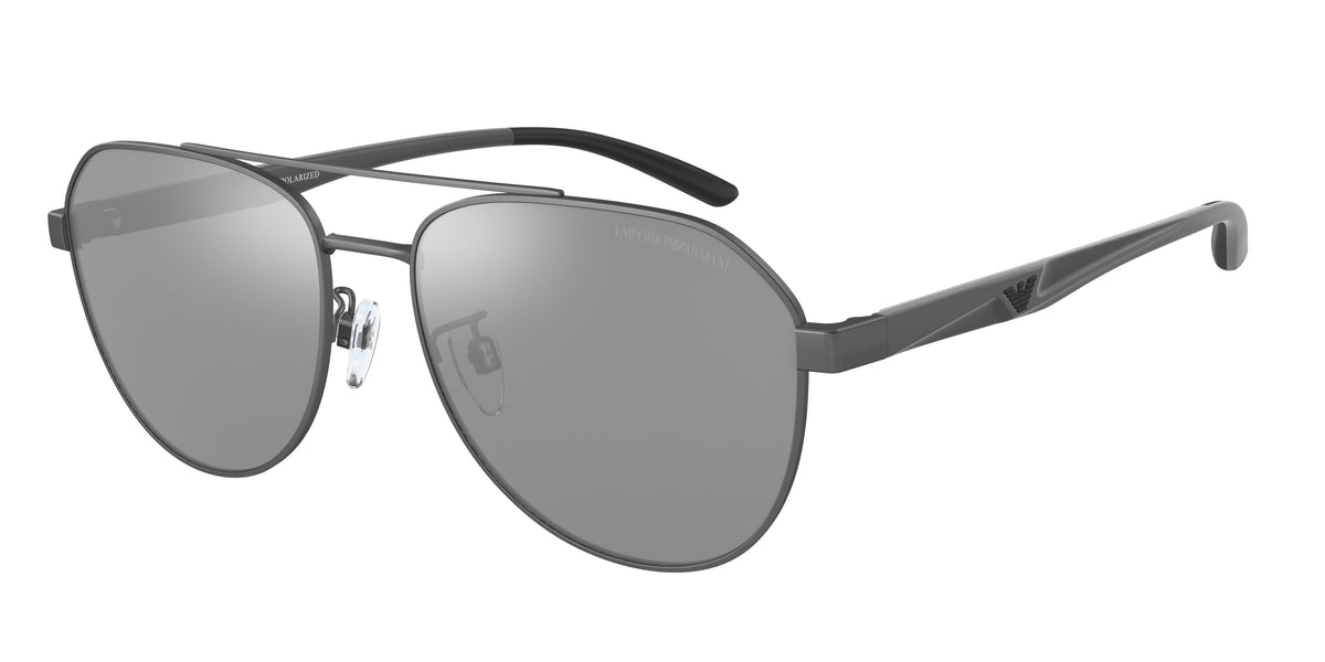 Emporio Armani EA2129D Pilot Sunglasses 3003Z3-Matte Gunmetal 59-145-17 - Color Map Grey