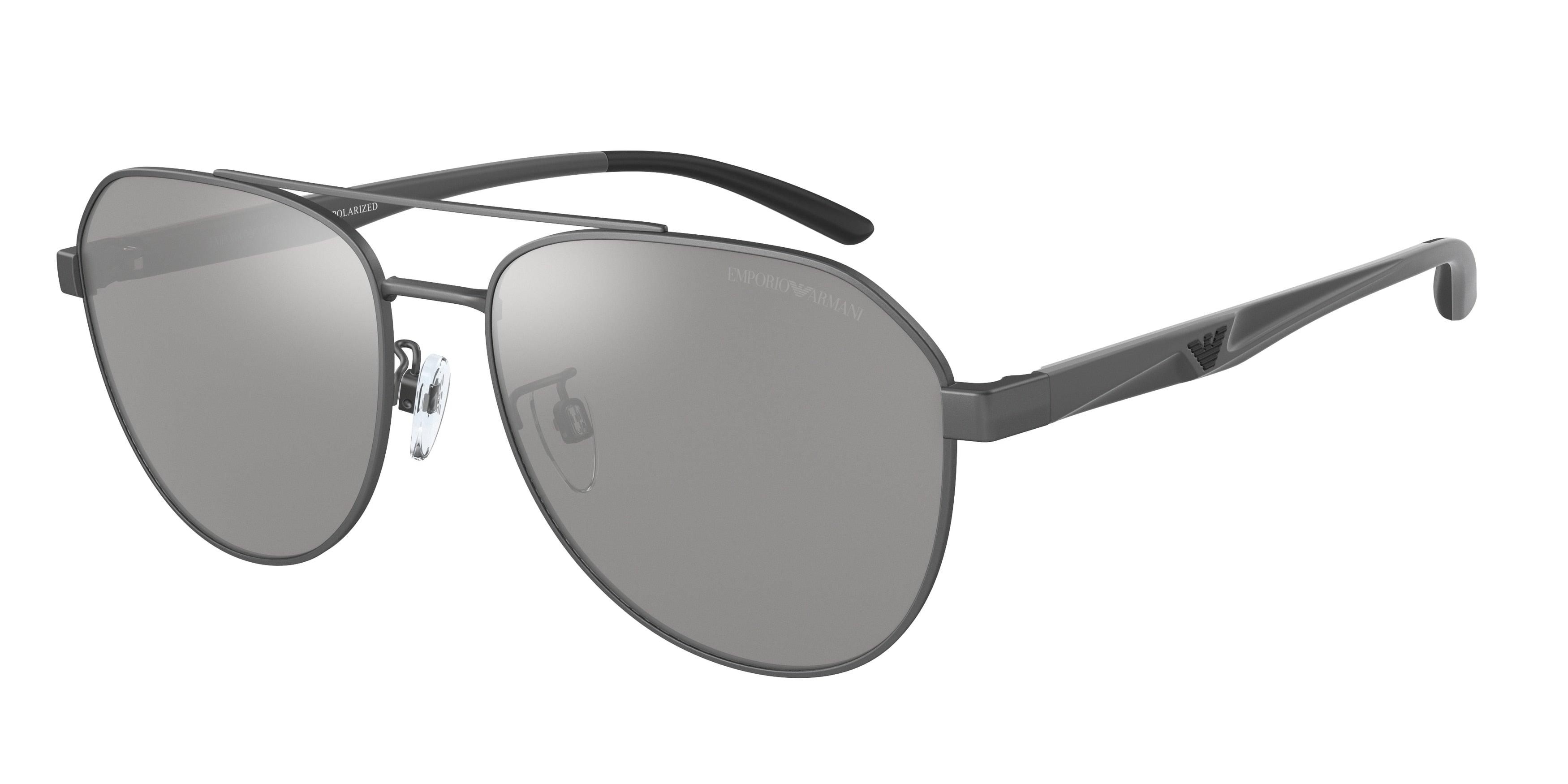 Emporio Armani EA2129D Pilot Sunglasses 3003Z3-Matte Gunmetal 59-145-17 - Color Map Grey