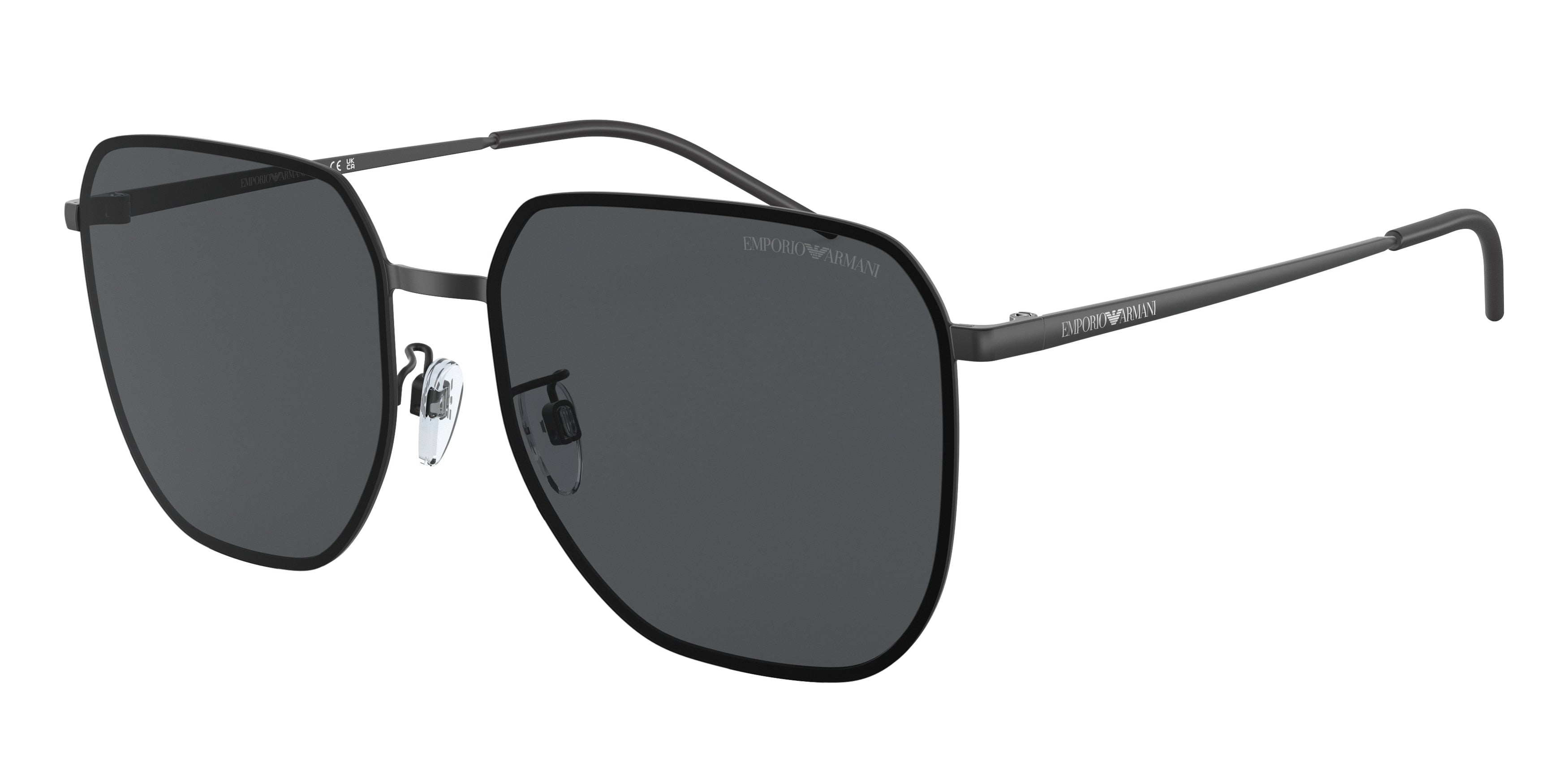 Emporio Armani EA2135D Square Sunglasses 300187-Matte Black 60-145-17 - Color Map Black