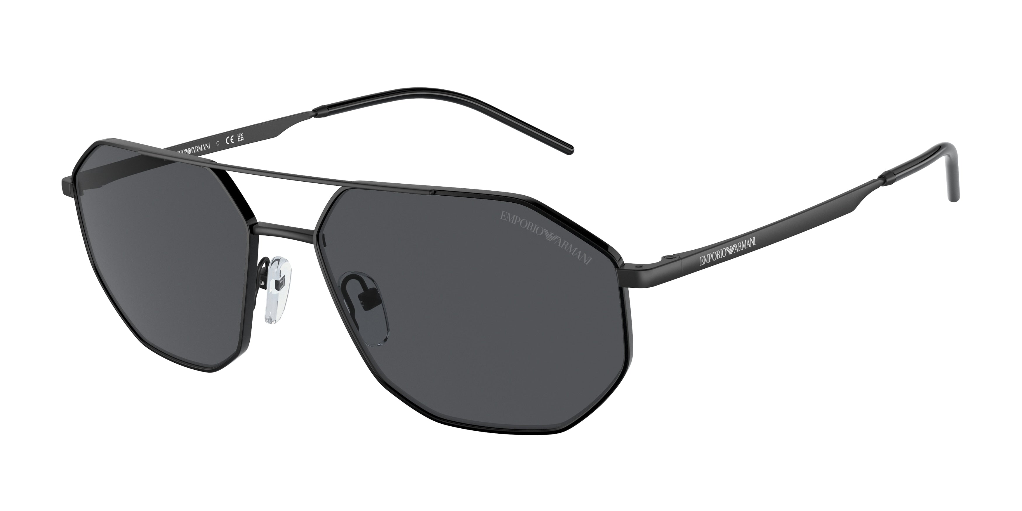 Emporio Armani EA2147 Irregular Sunglasses 300187-Matte Black 58-145-16 - Color Map Black