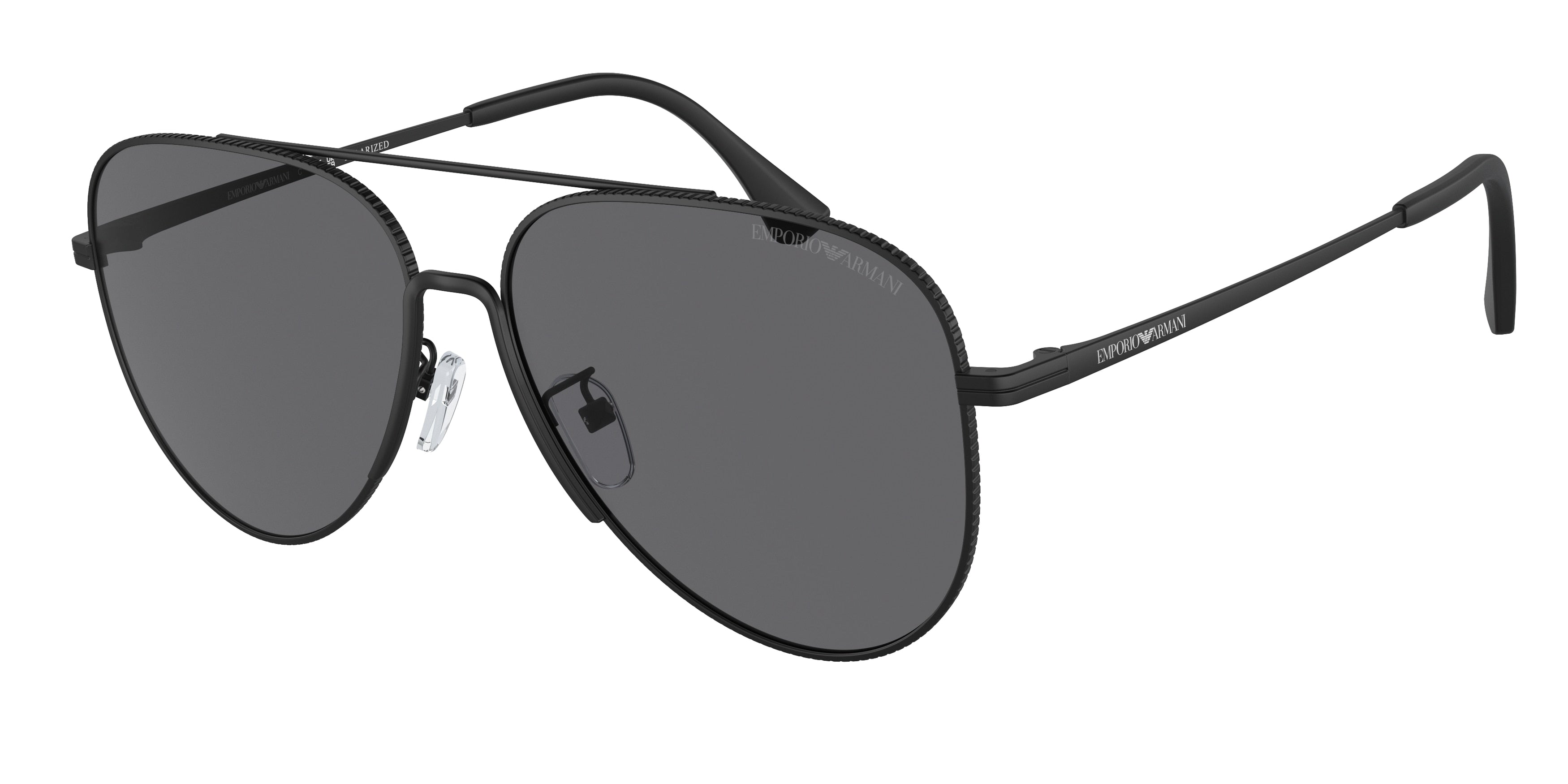 Emporio Armani EA2149D Pilot Sunglasses 300181-Matte Black 60-145-15 - Color Map Black