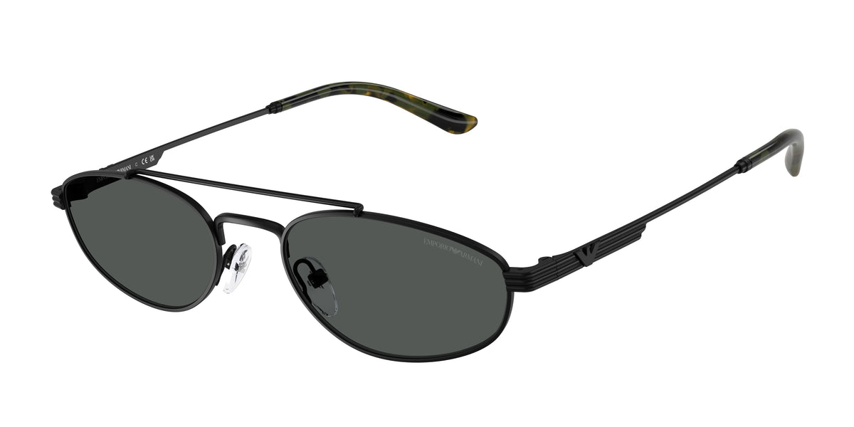 Emporio Armani EA2157 Pilot Sunglasses 300187-Matte Black 54-145-20 - Color Map Black