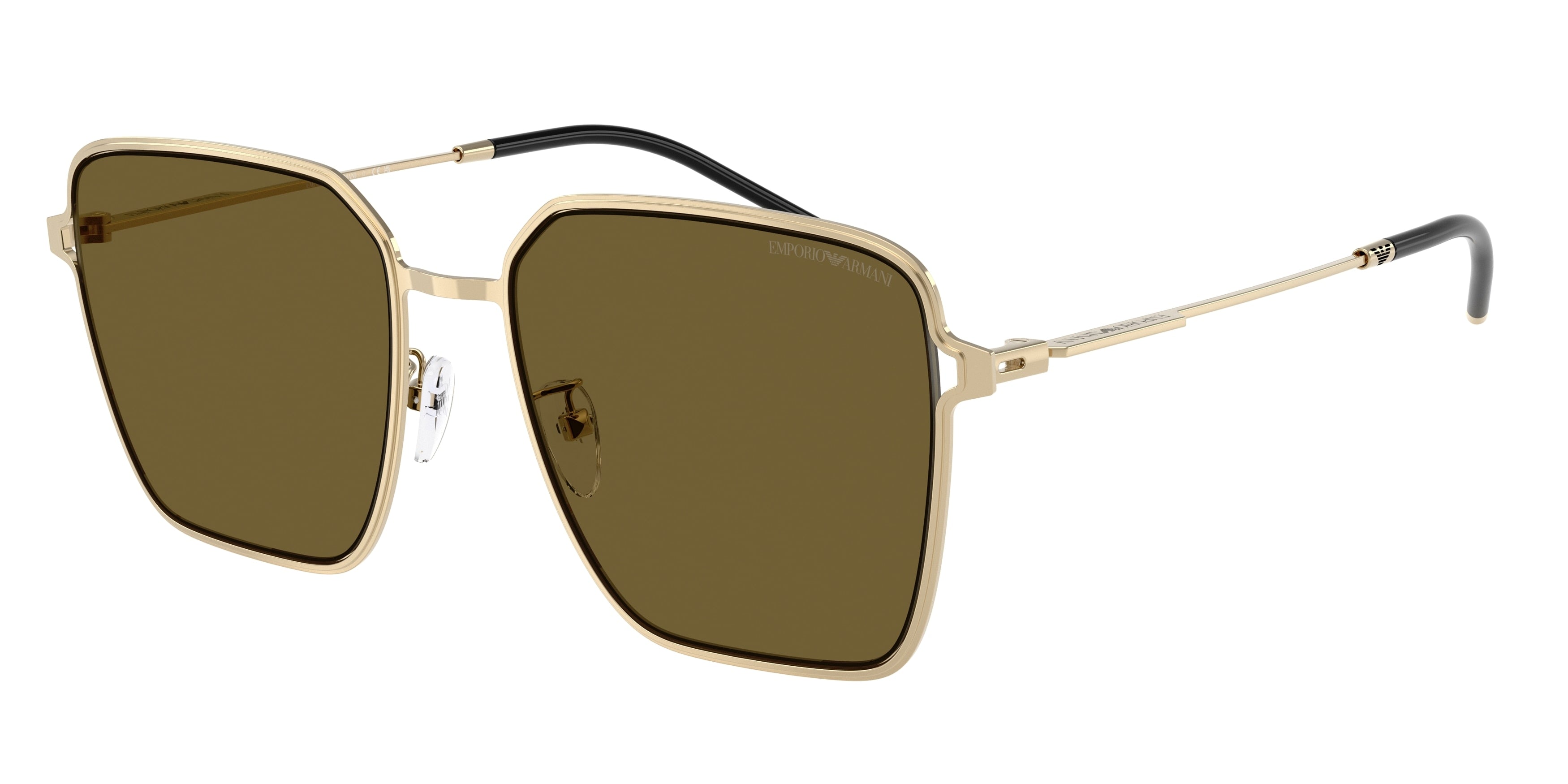 Emporio Armani EA2159D Square Sunglasses 301373-Shiny Pale Gold 57-145-19 - Color Map Gold