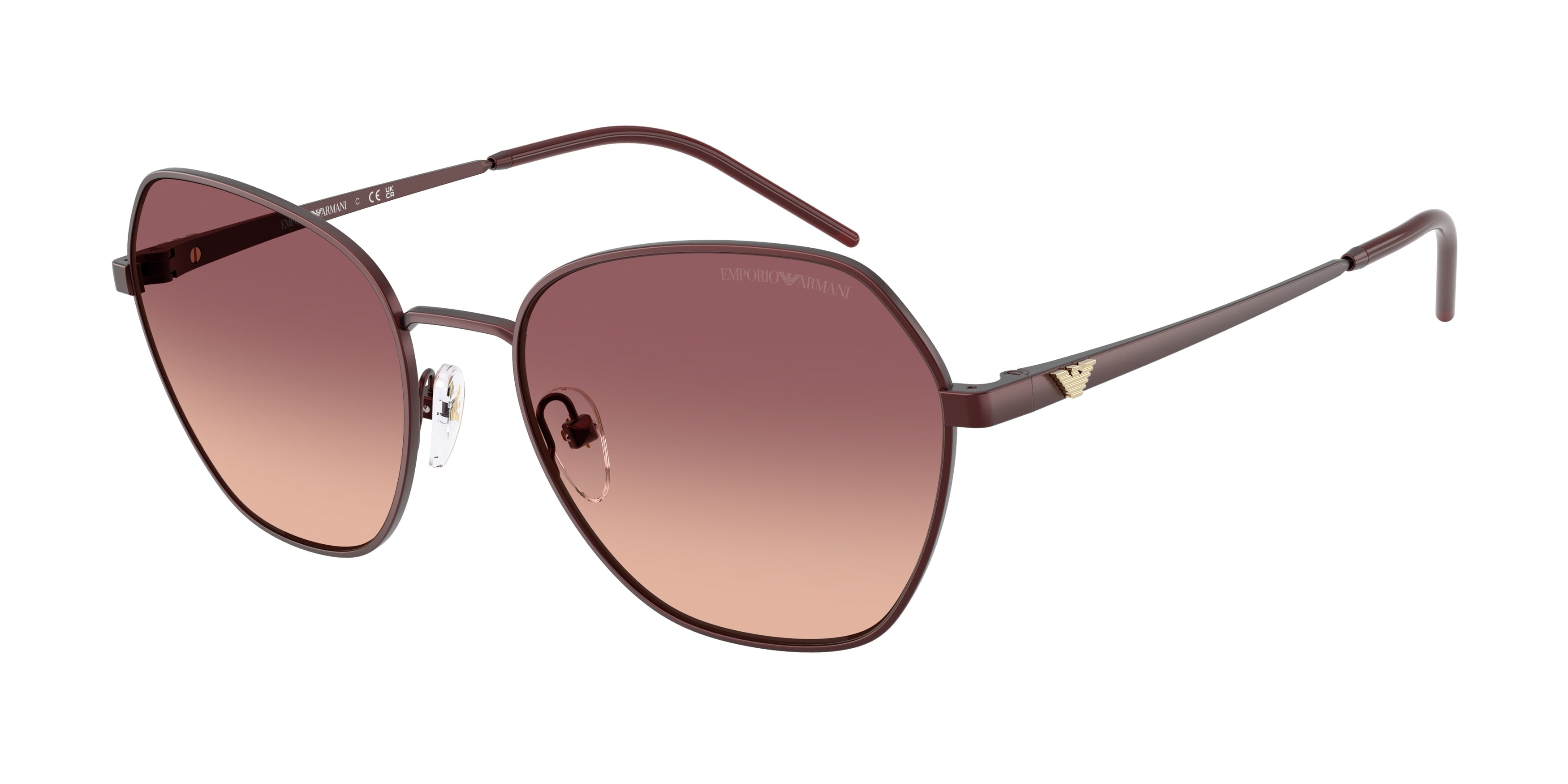 Emporio Armani EA2161 Irregular Sunglasses 34018D-Matte Bordeaux 55-140-18 - Color Map Red
