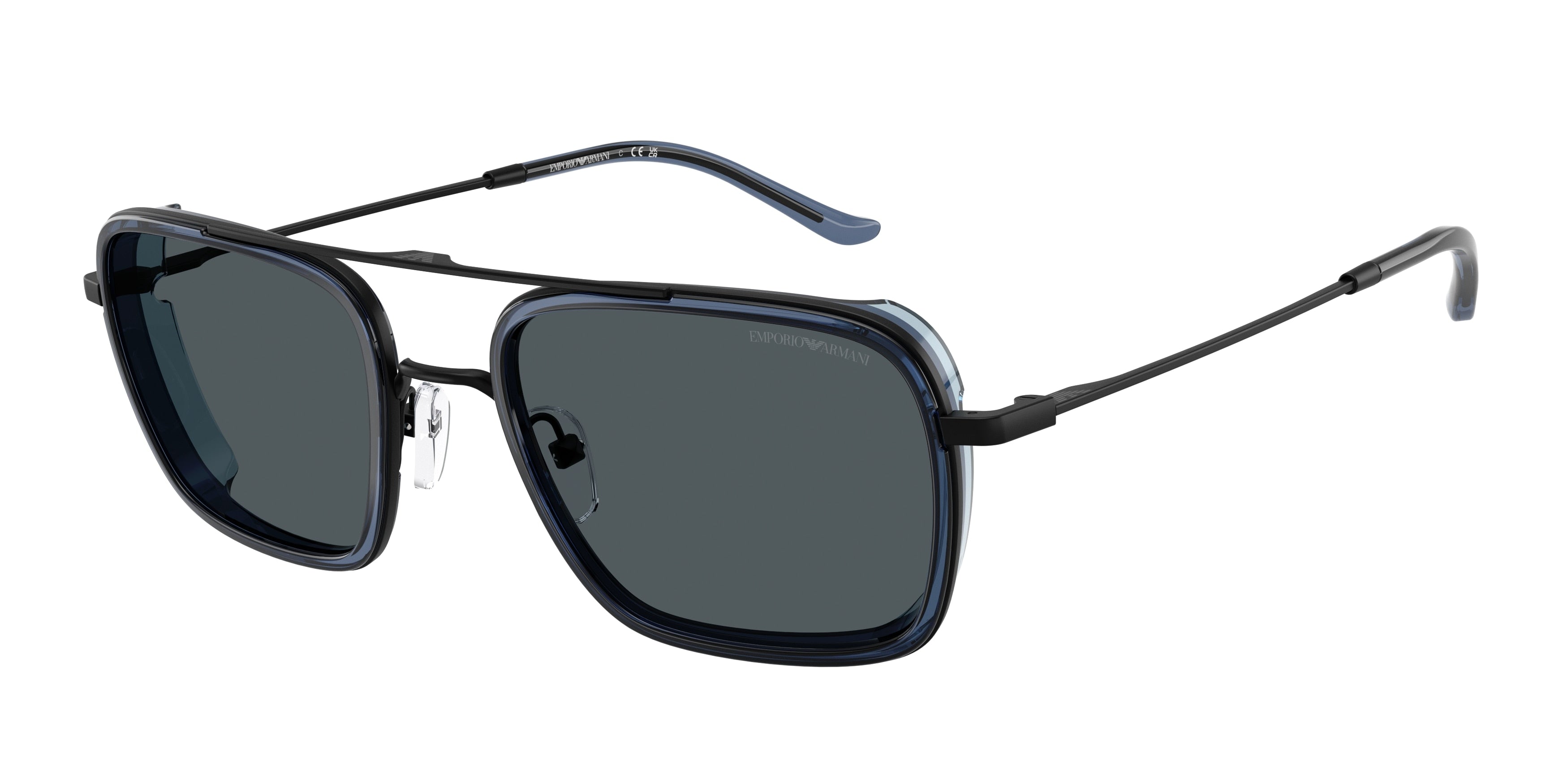 Emporio Armani EA2162 Square Sunglasses 300180-Matte Black 54-145-21 - Color Map Black